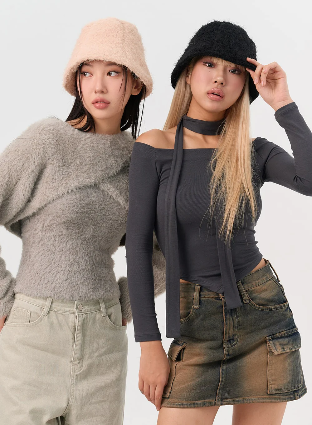 Off-Shoulder Skinny Scarf Set IN301 - Image 2