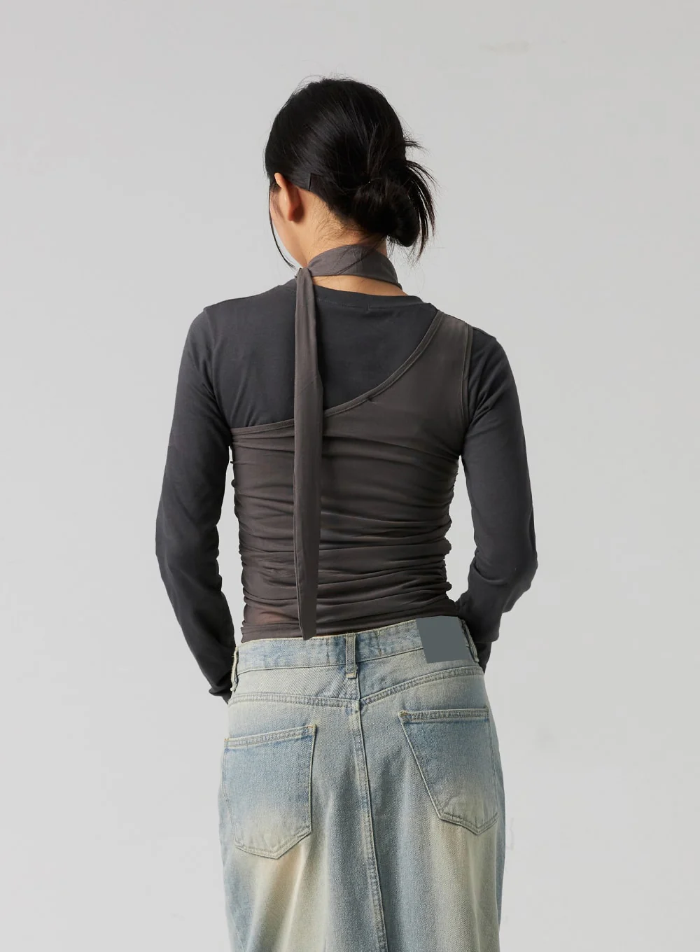 One-Shoulder Cami and Scarf Set CG327 - Image 5