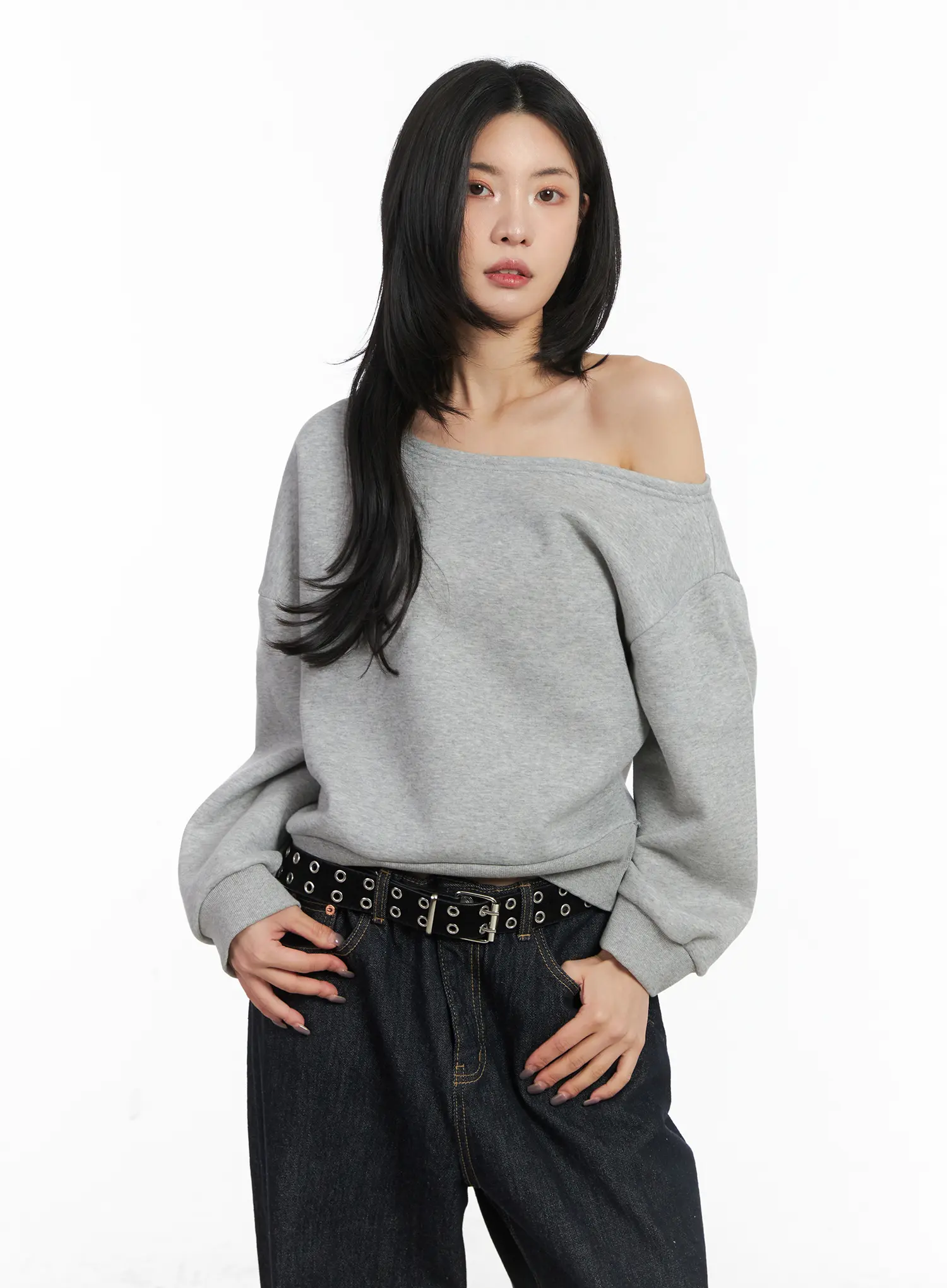 One Shoulder Fleece Sweatshirt CD508 - Image 4