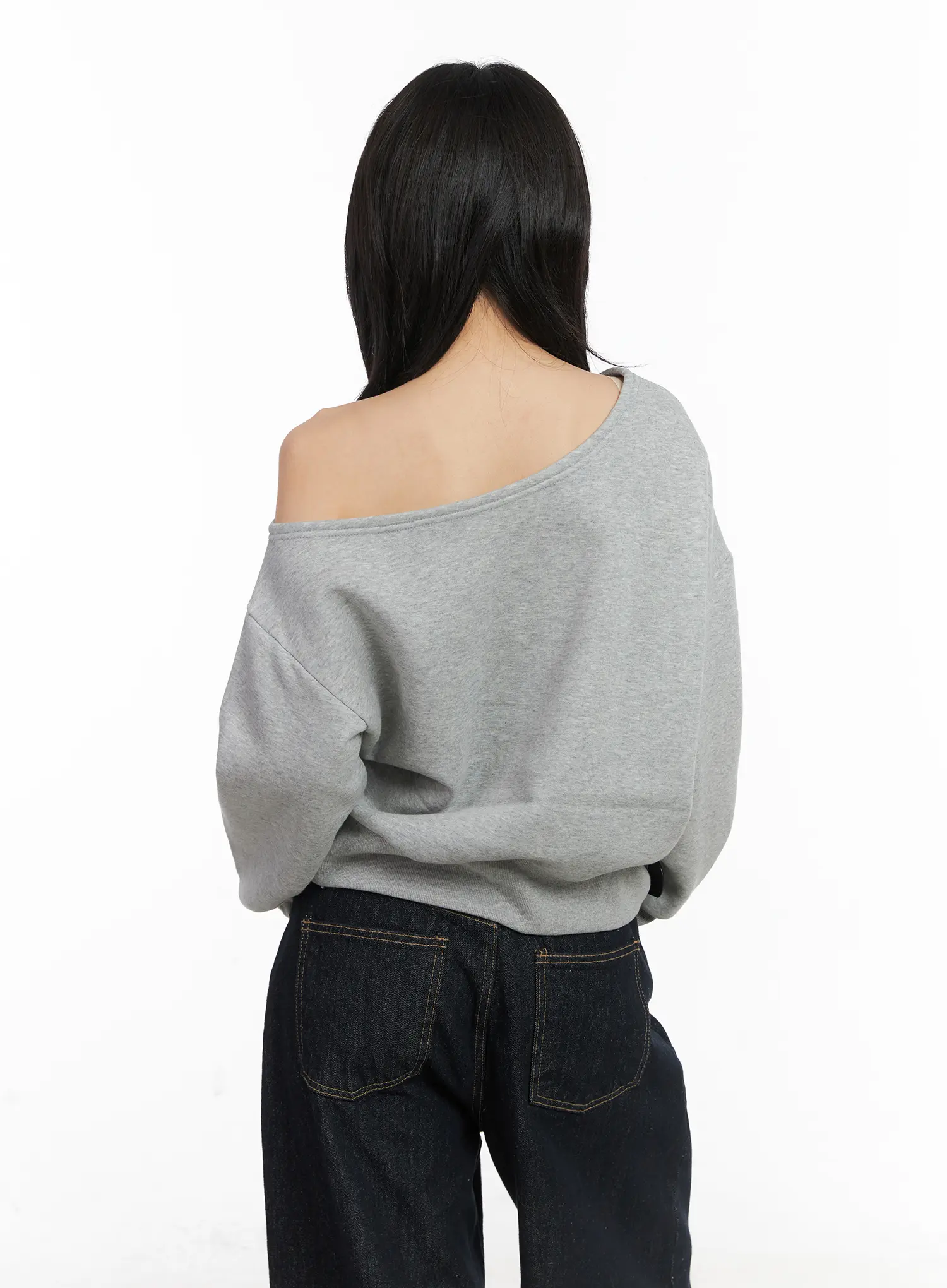 One Shoulder Fleece Sweatshirt CD508 - Image 6
