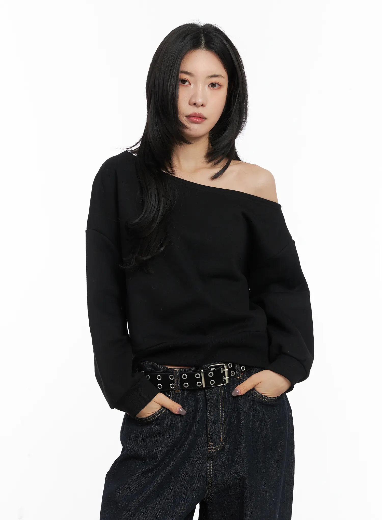 One Shoulder Fleece Sweatshirt CD508 - Image 7