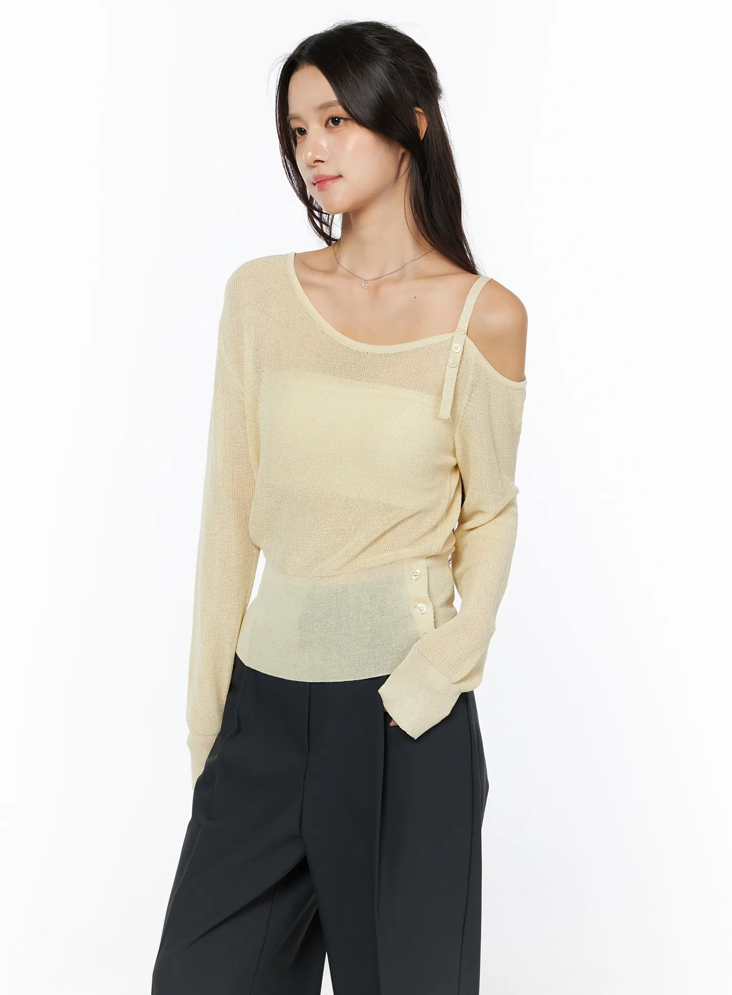 One-Shoulder Knit Top CU522 - Image 7
