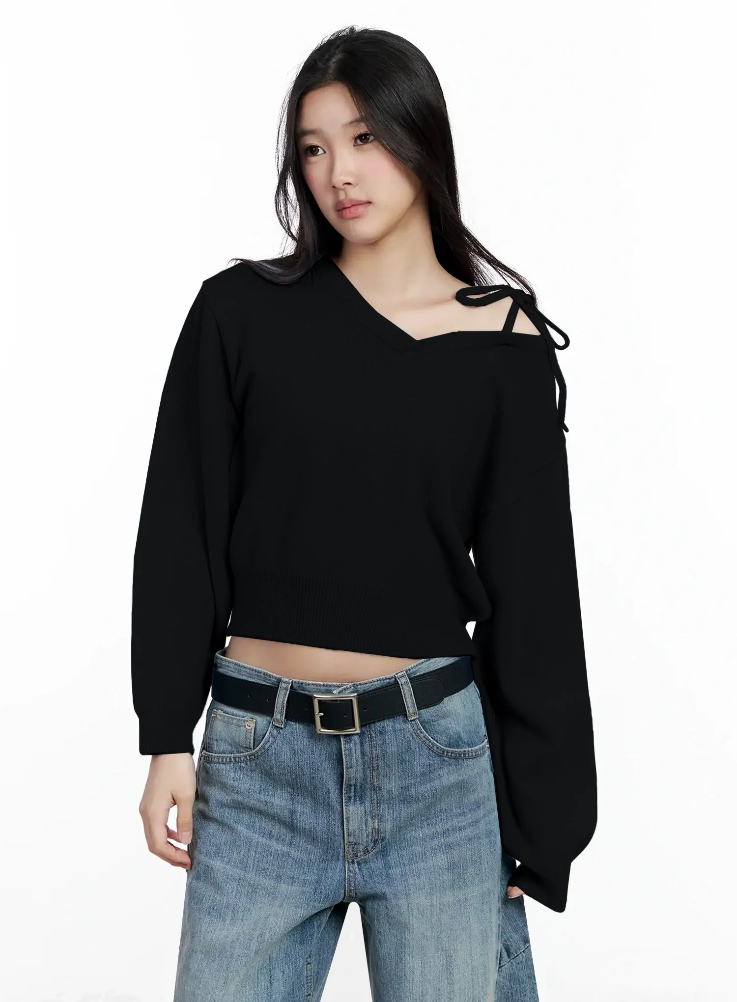 One-Shoulder Tie Sweater IM504 - Image 16