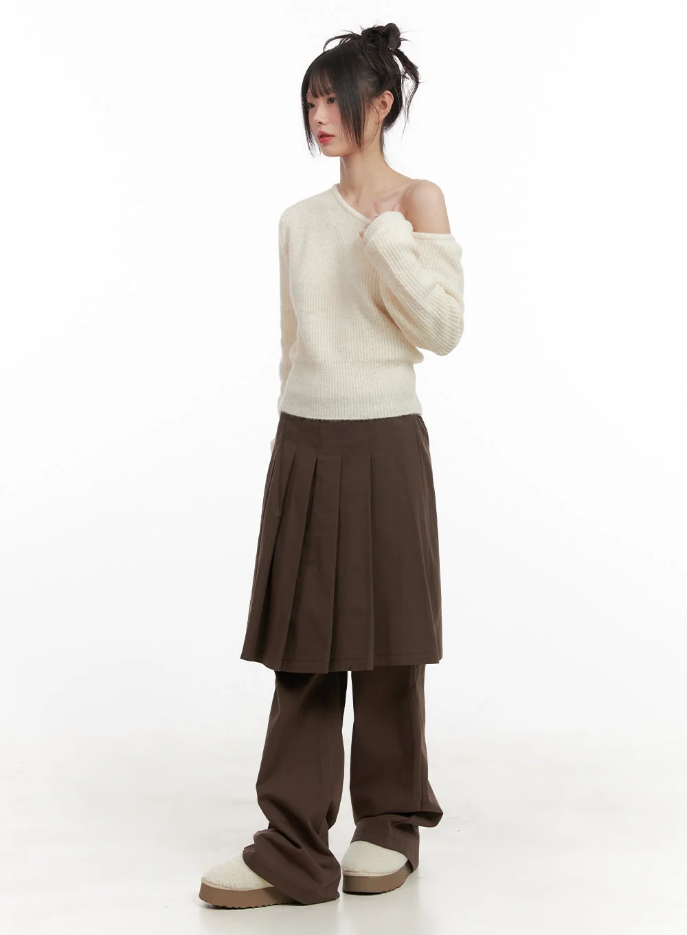 One-Shoulder Wool Blend Sweater CJ506 - Image 4