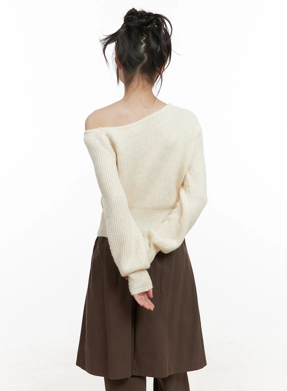 One-Shoulder Wool Blend Sweater CJ506 - Image 5