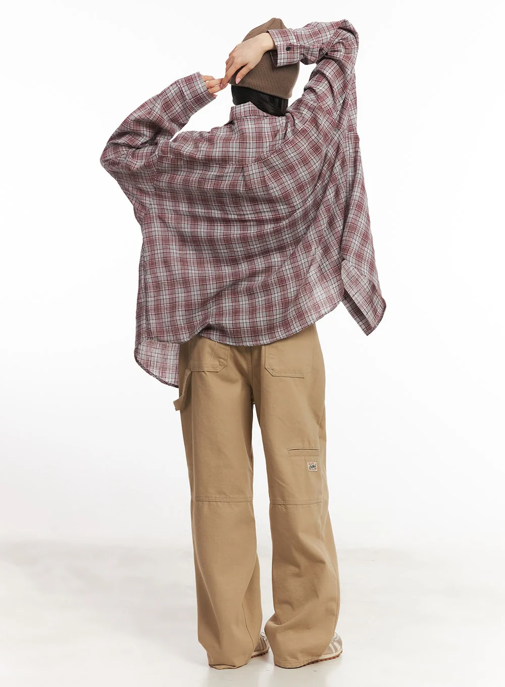 Oversize Checkered Collared Shirt CA504 - Image 7