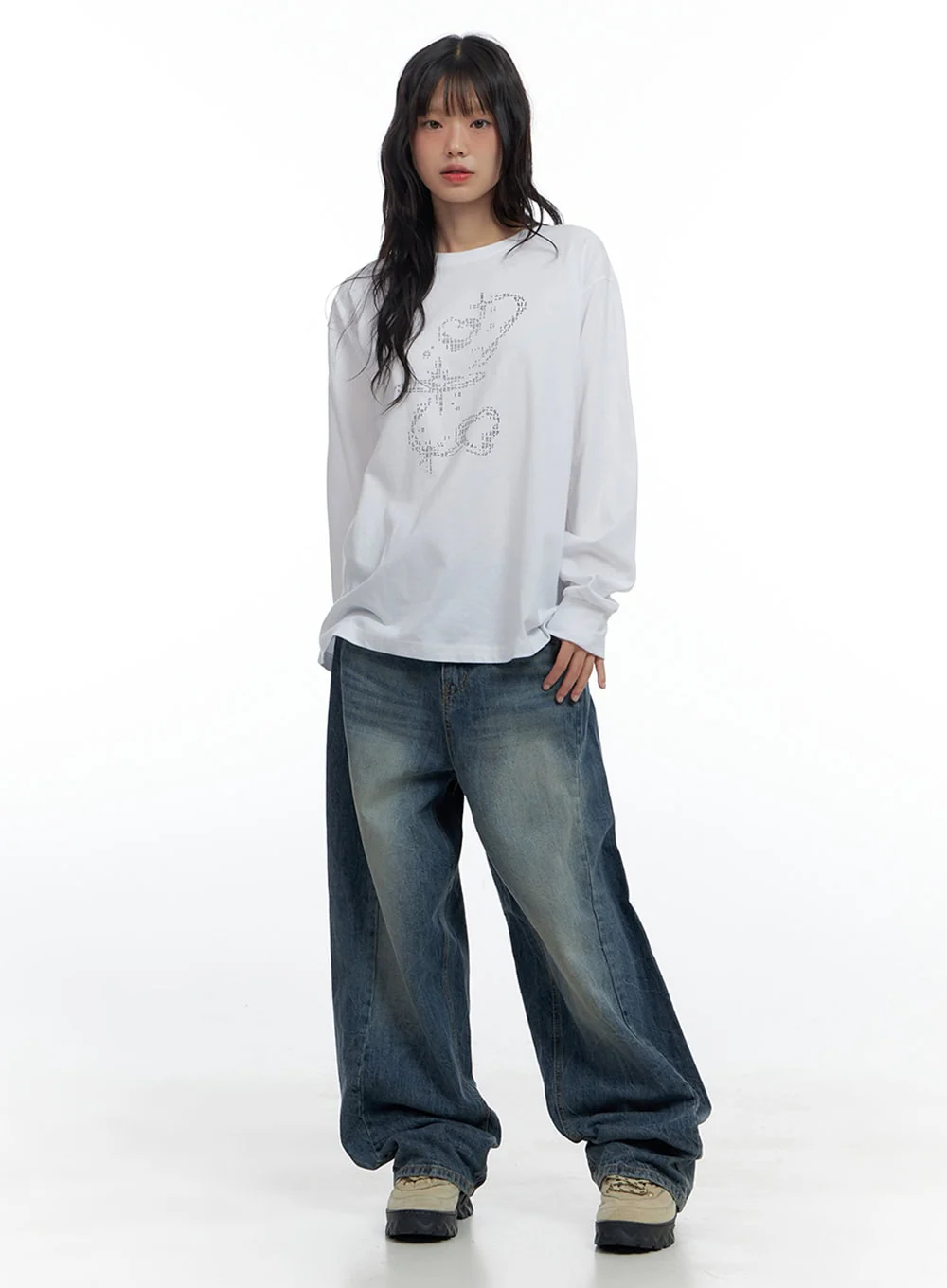 Oversize Fit Round Neck Graphic Tee CS419 - Image 2