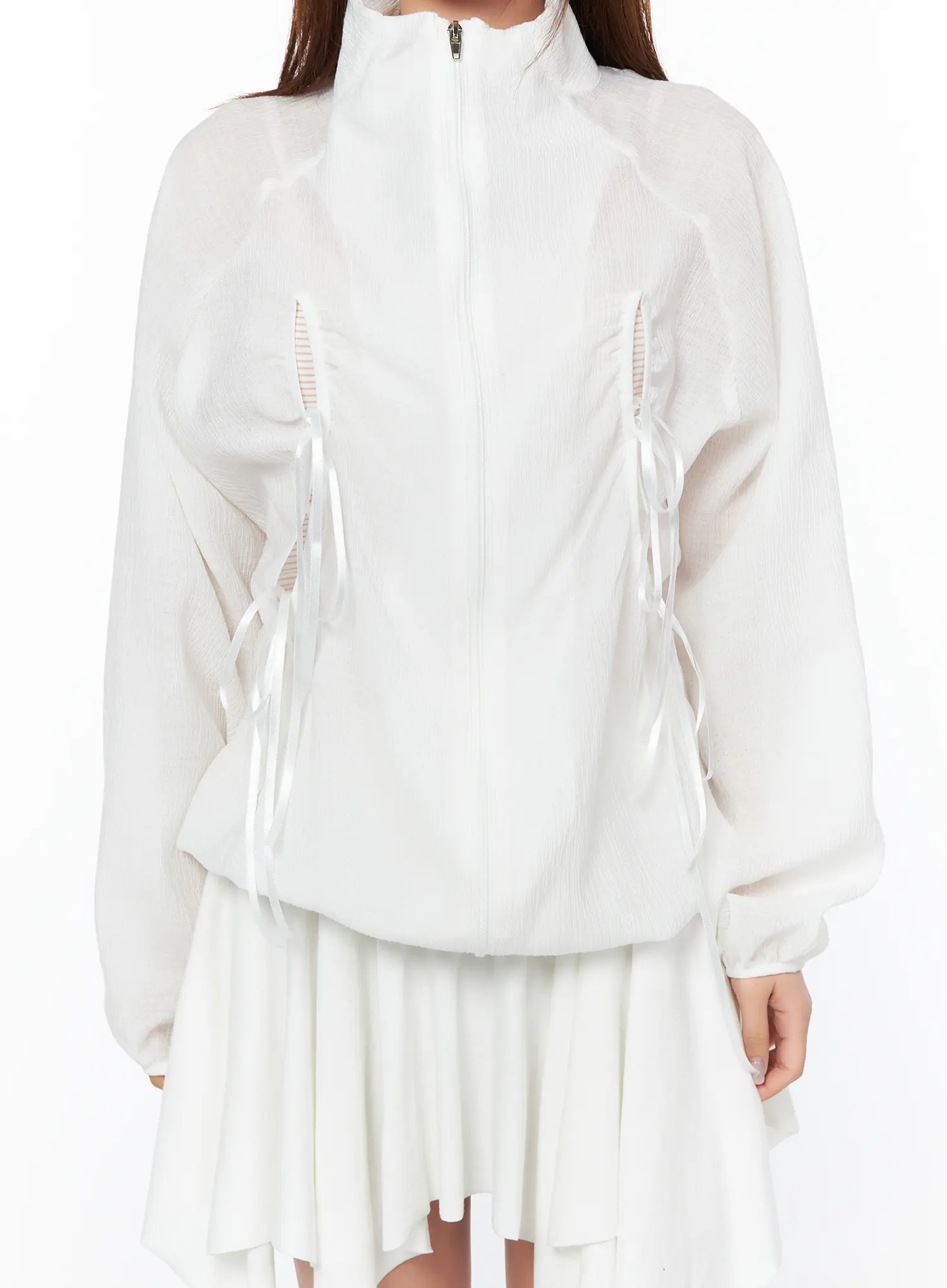 Oversized Bow Detail Windbreaker CA514 - Image 3