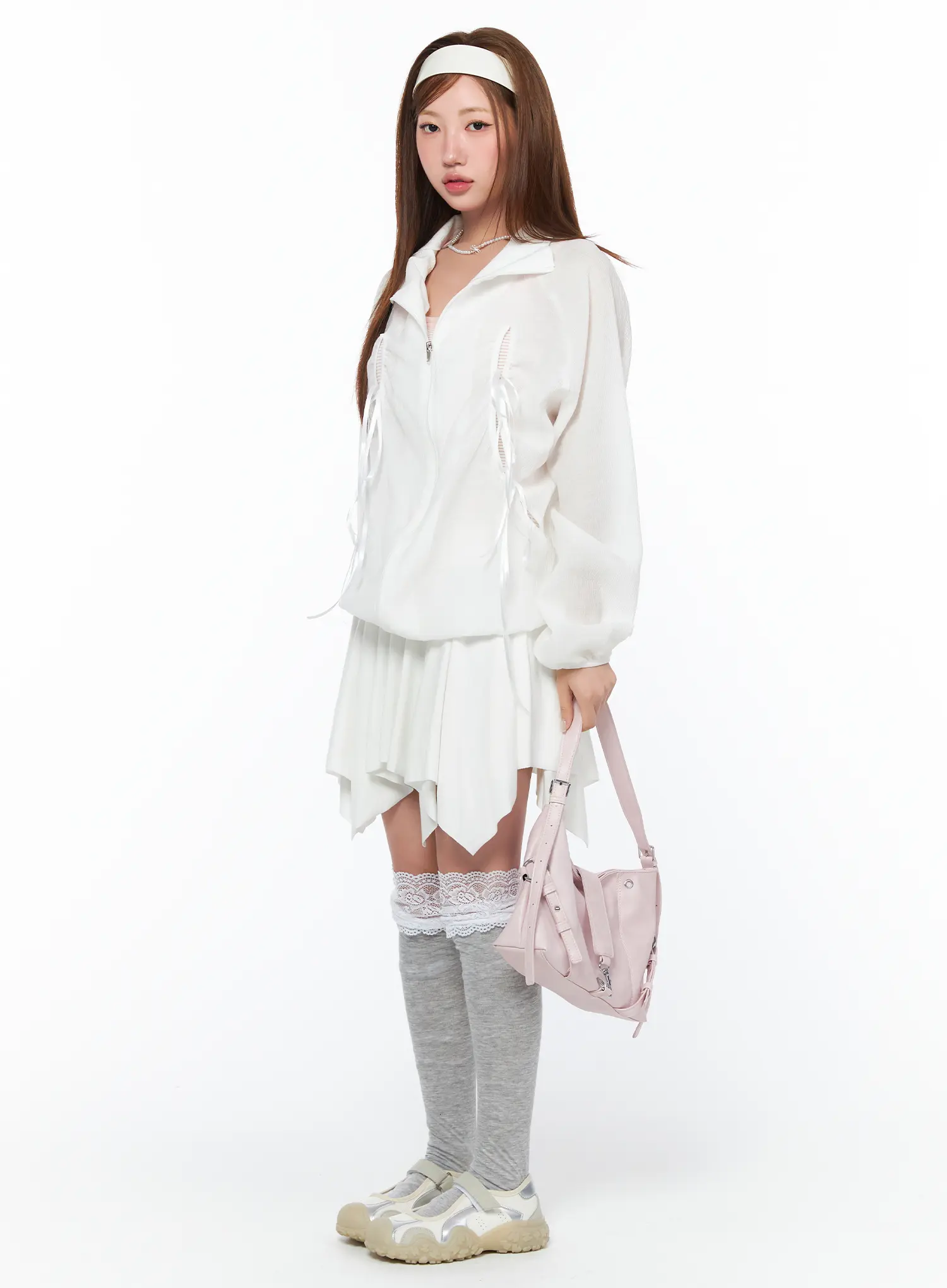 Oversized Bow Detail Windbreaker CA514 - Image 5