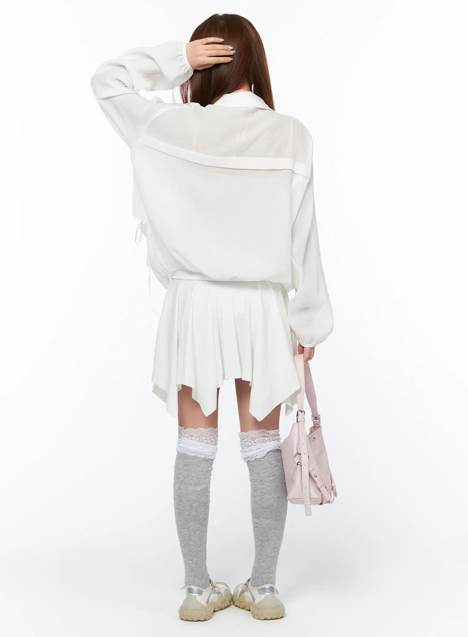 Oversized Bow Detail Windbreaker CA514 - Image 7