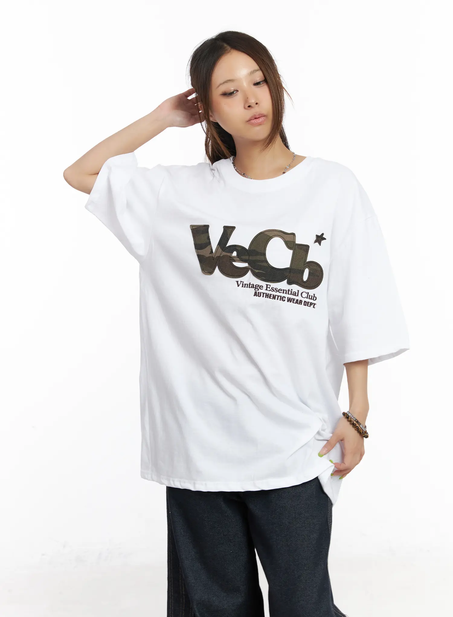 Oversized Camo Graphic Tee CM525 - Image 2
