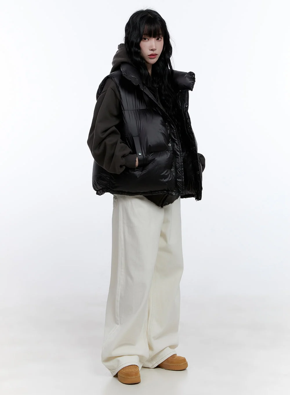 Oversized Chic Zip-Up Puffer Vest CD419 - Image 2