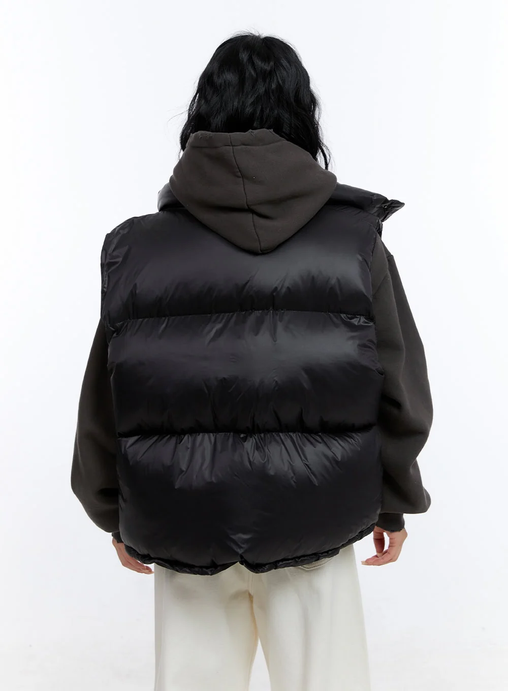 Oversized Chic Zip-Up Puffer Vest CD419 - Image 5