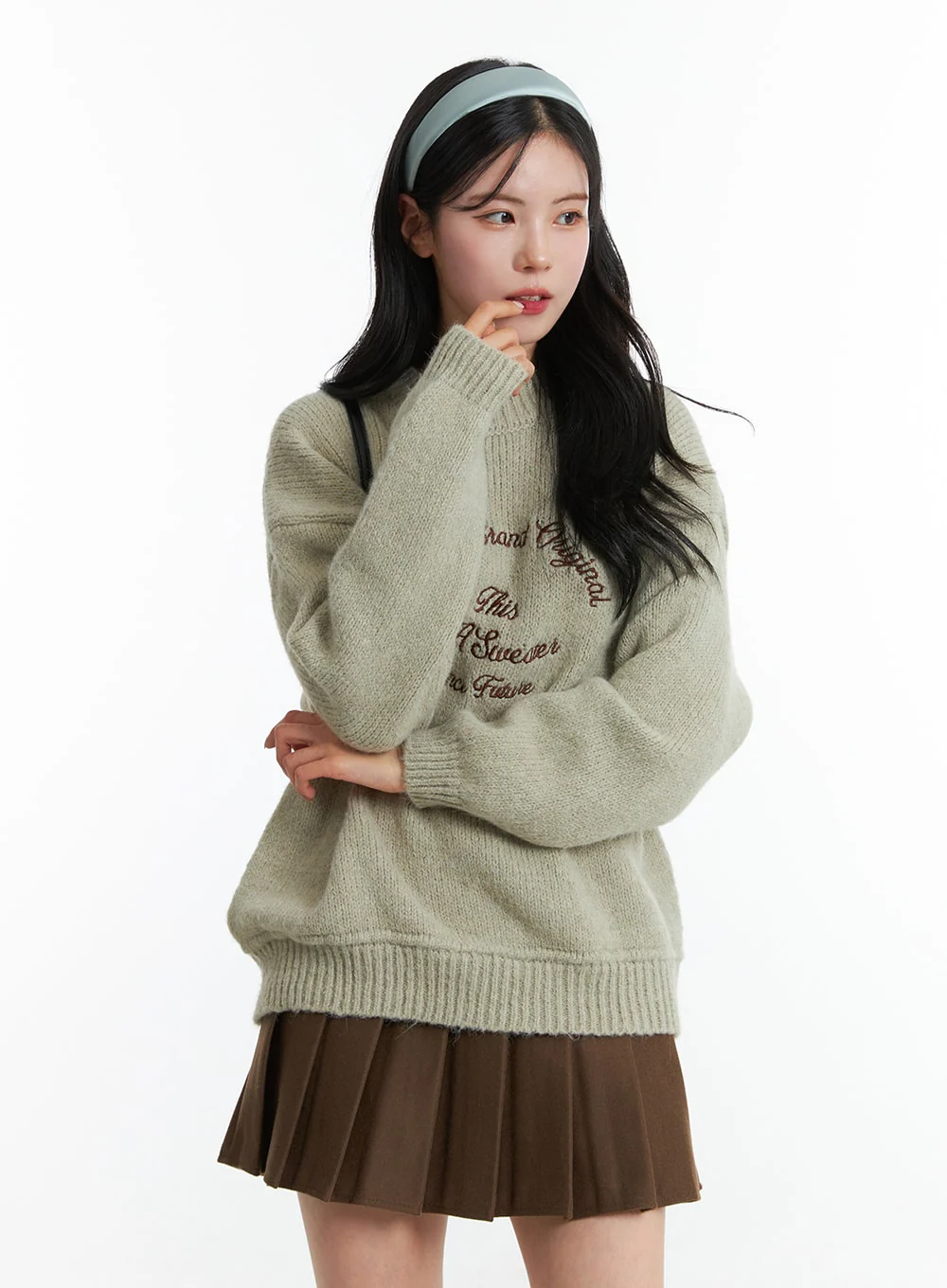 Oversized Crew Neck Knit Sweater ON327 - Image 6