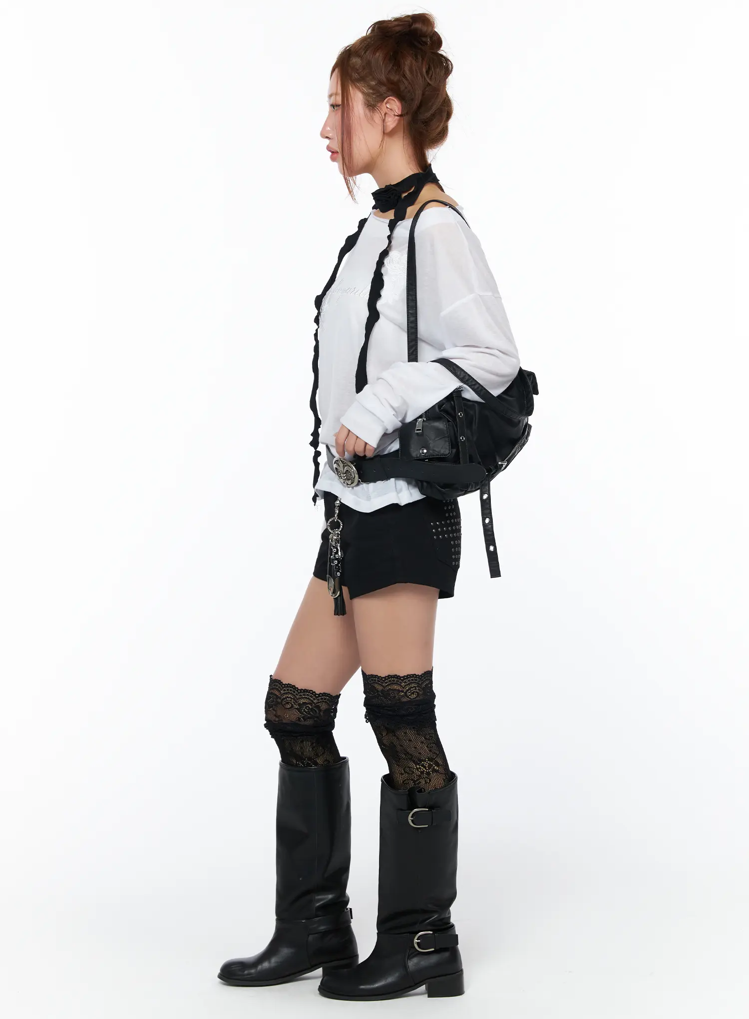 Oversized Embroidered Sheer Long Sleeve Tee CA515 - Image 7