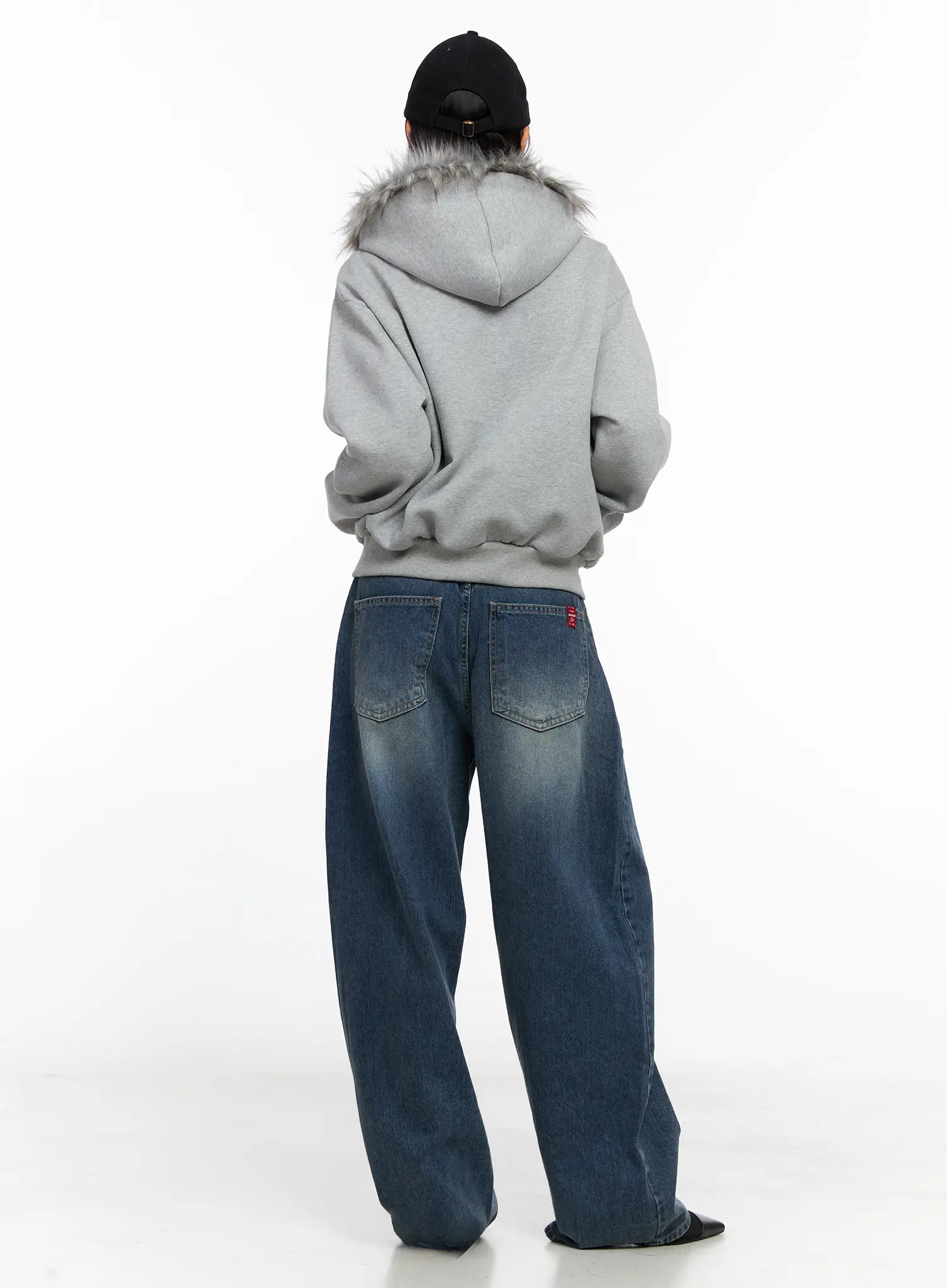 Oversized Fur Zip-Up Hoodie CO529 - Image 9