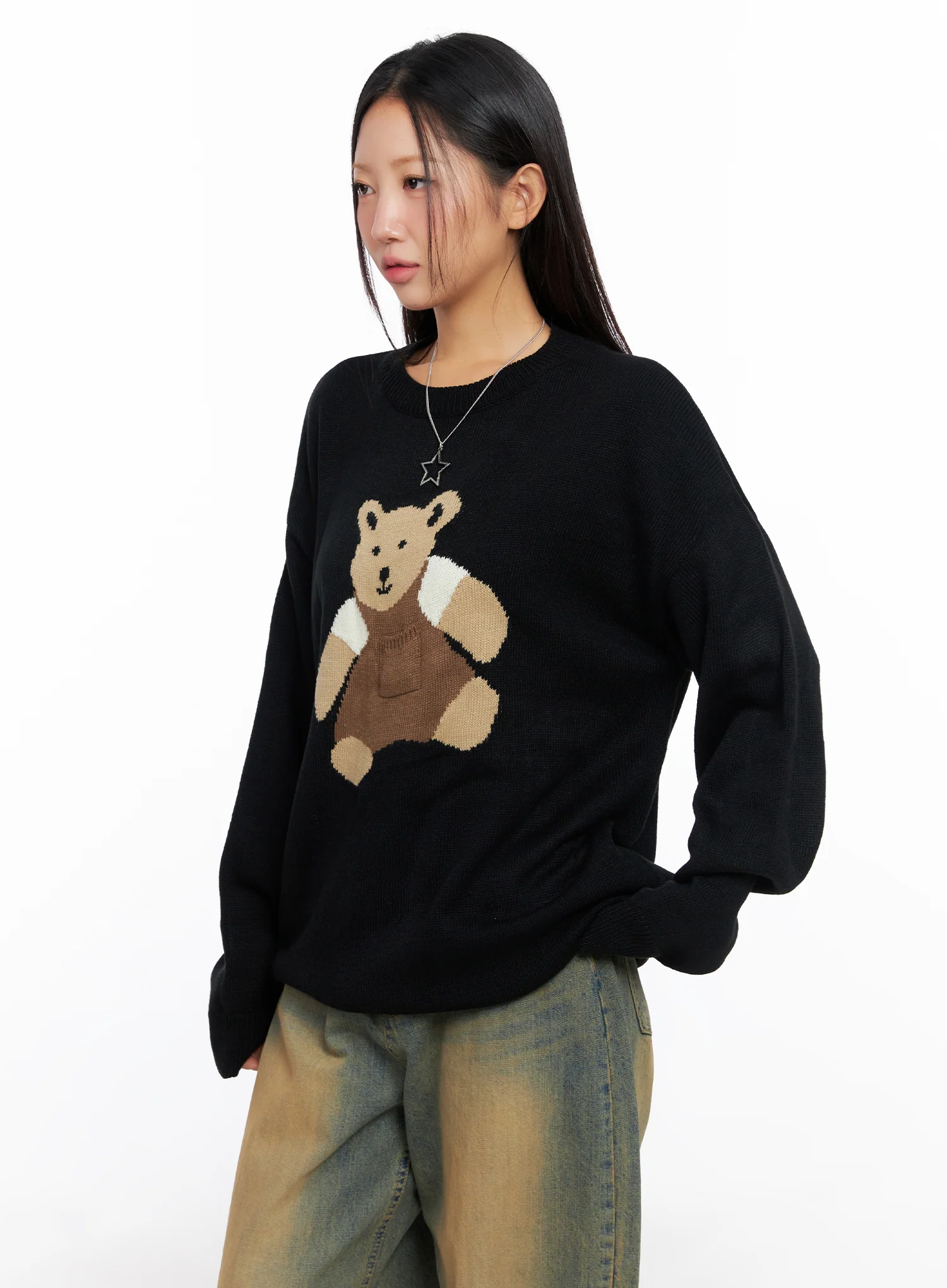 Oversized Graphic Knit Sweater CO515 - Image 5