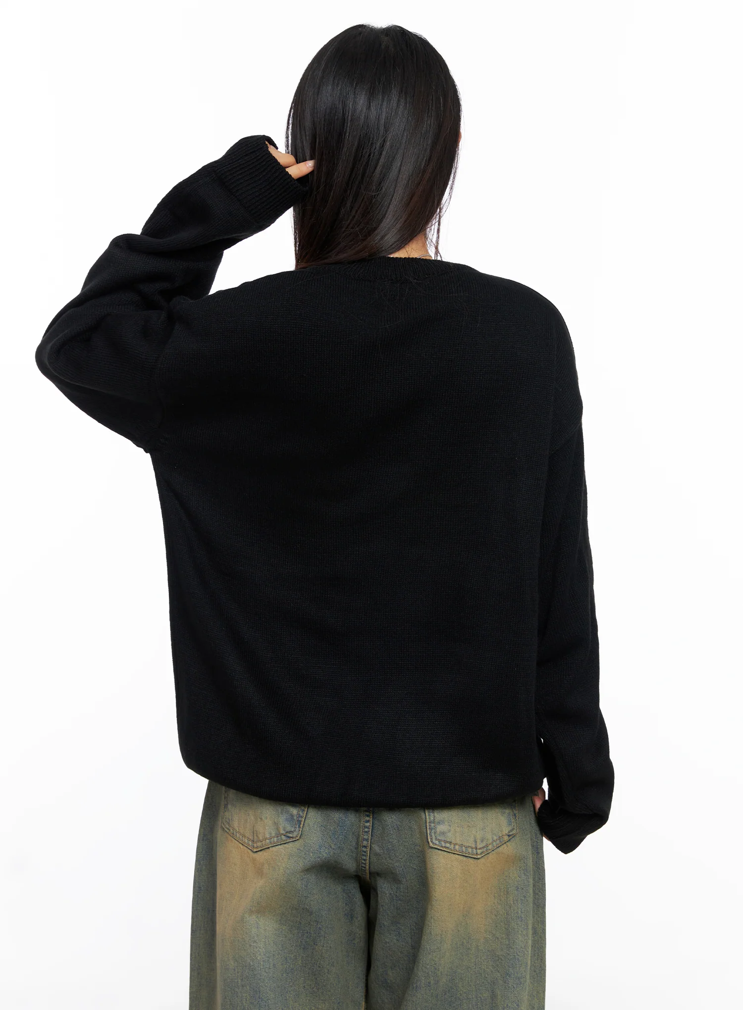 Oversized Graphic Knit Sweater CO515 - Image 7