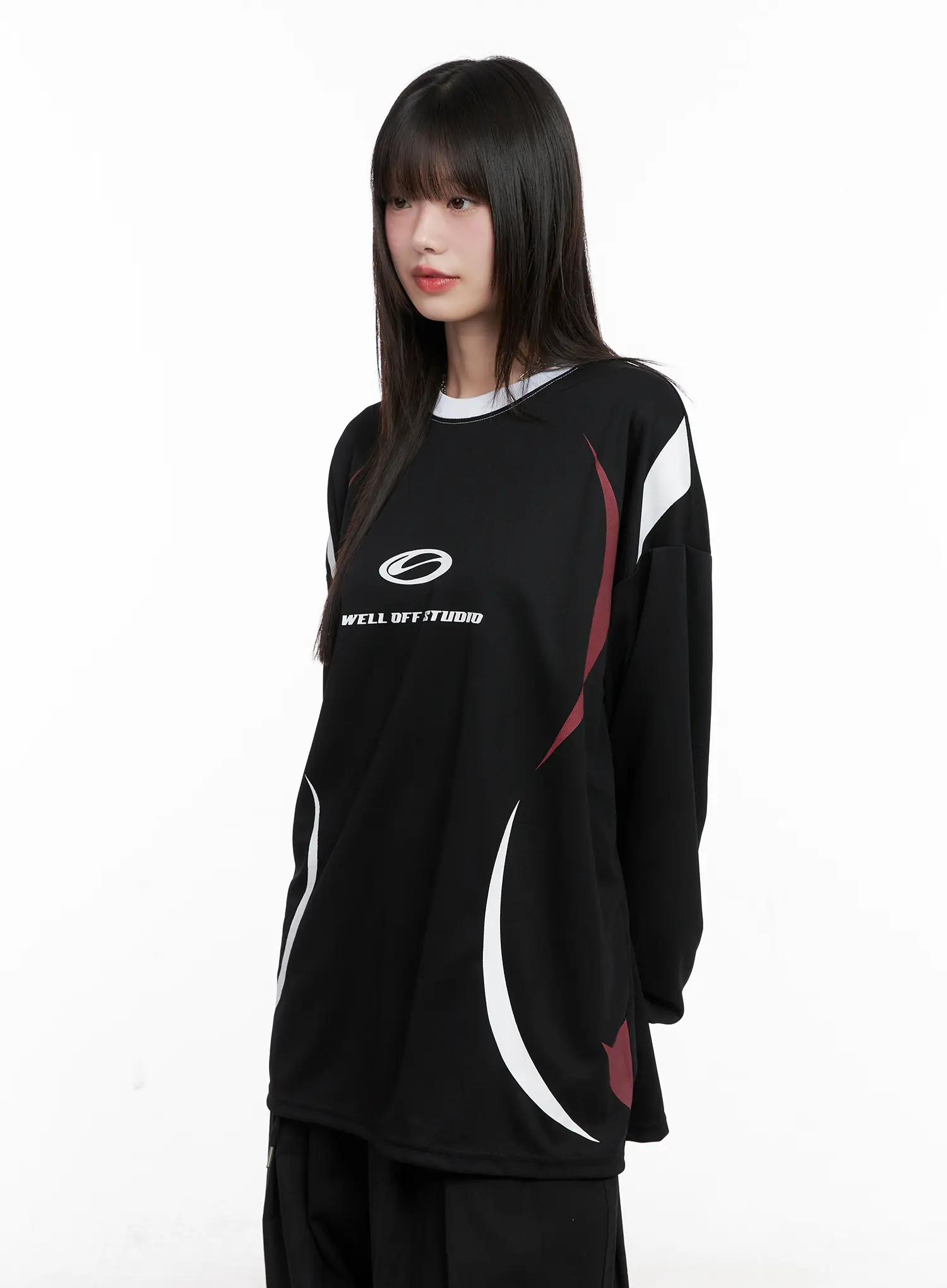 Oversized Graphic Long Sleeve Jersey CG518 - Image 10