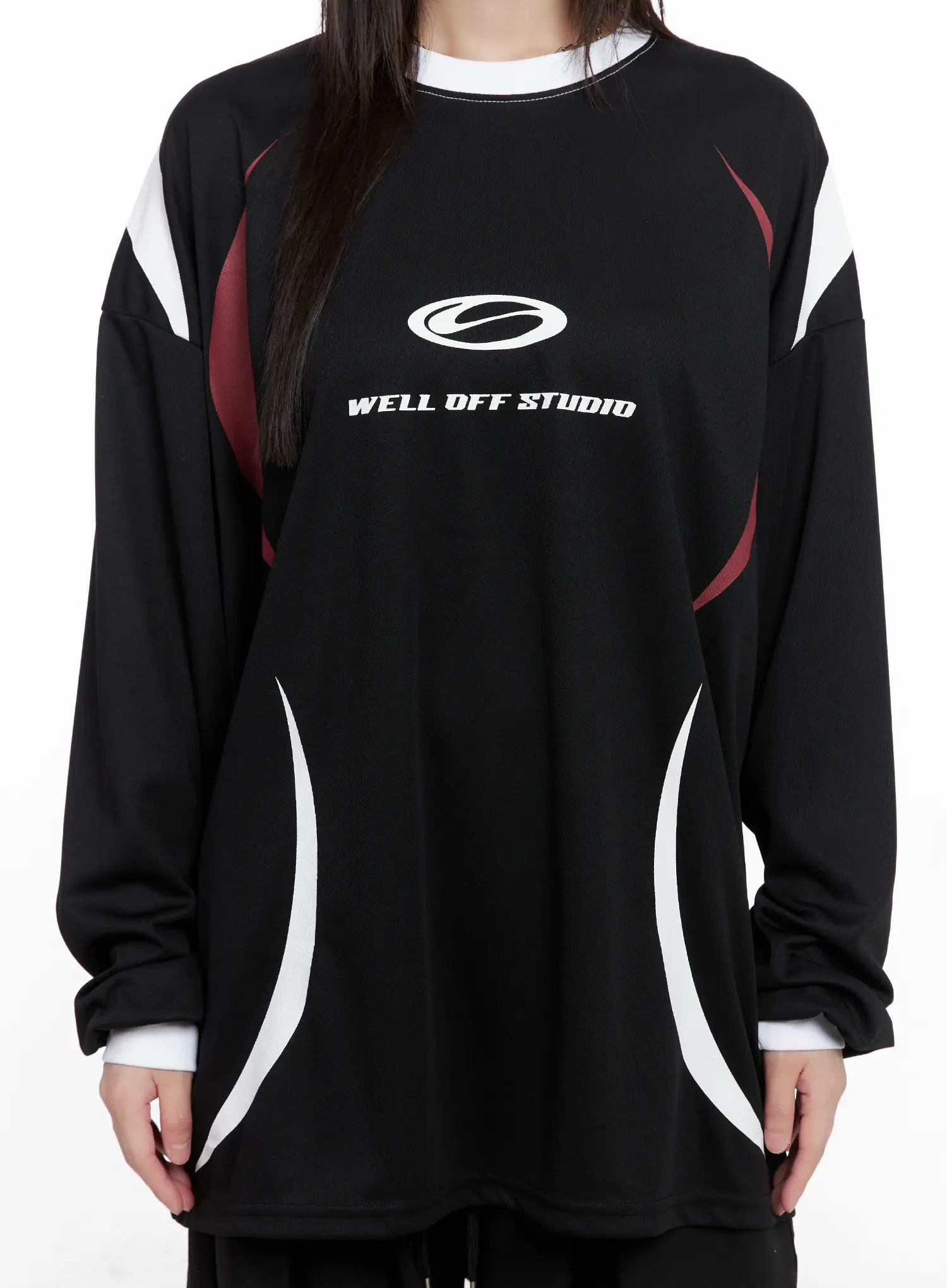 Oversized Graphic Long Sleeve Jersey CG518 - Image 11