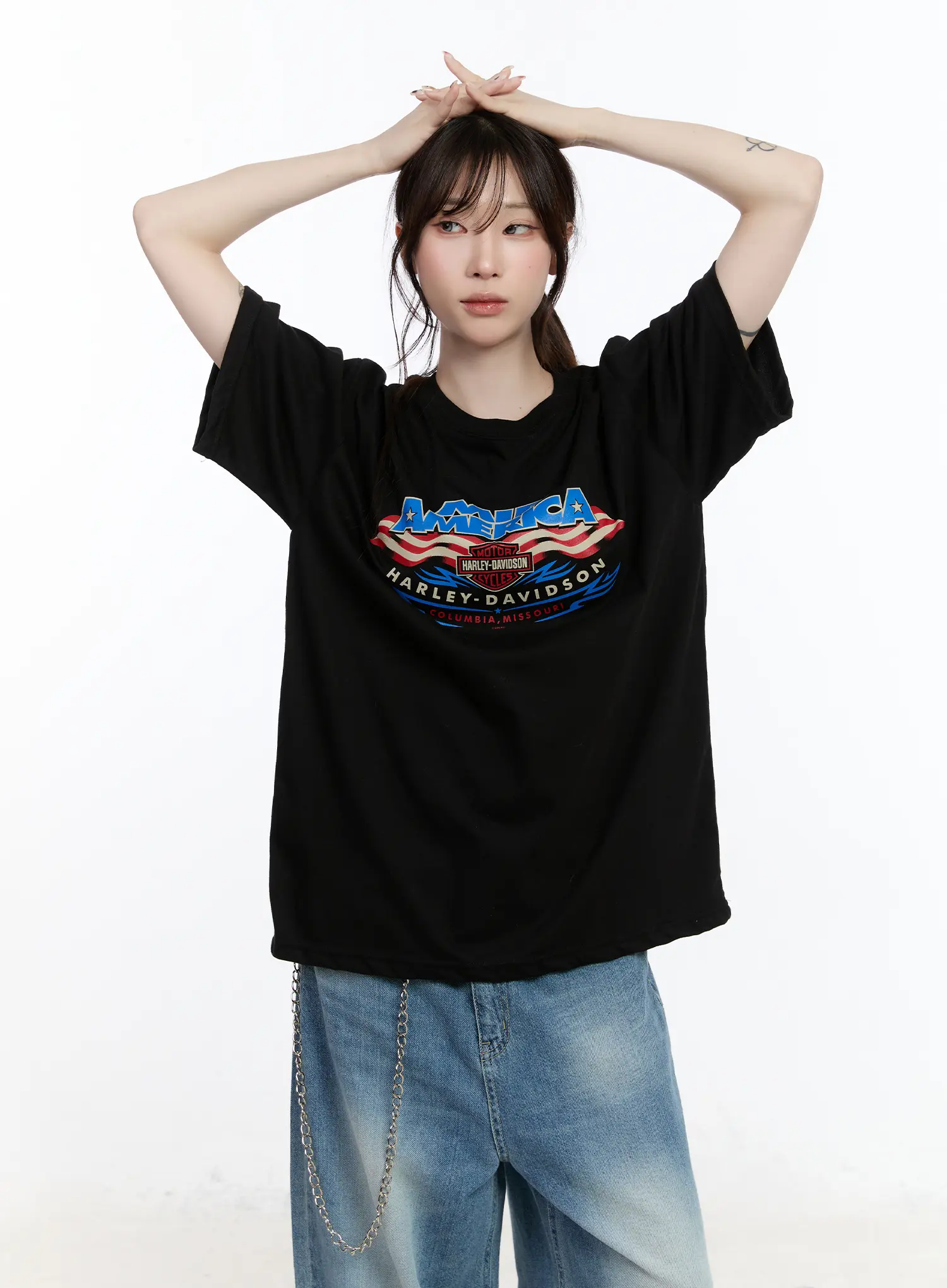 Oversized Graphic Print Tee CA503 - Image 2