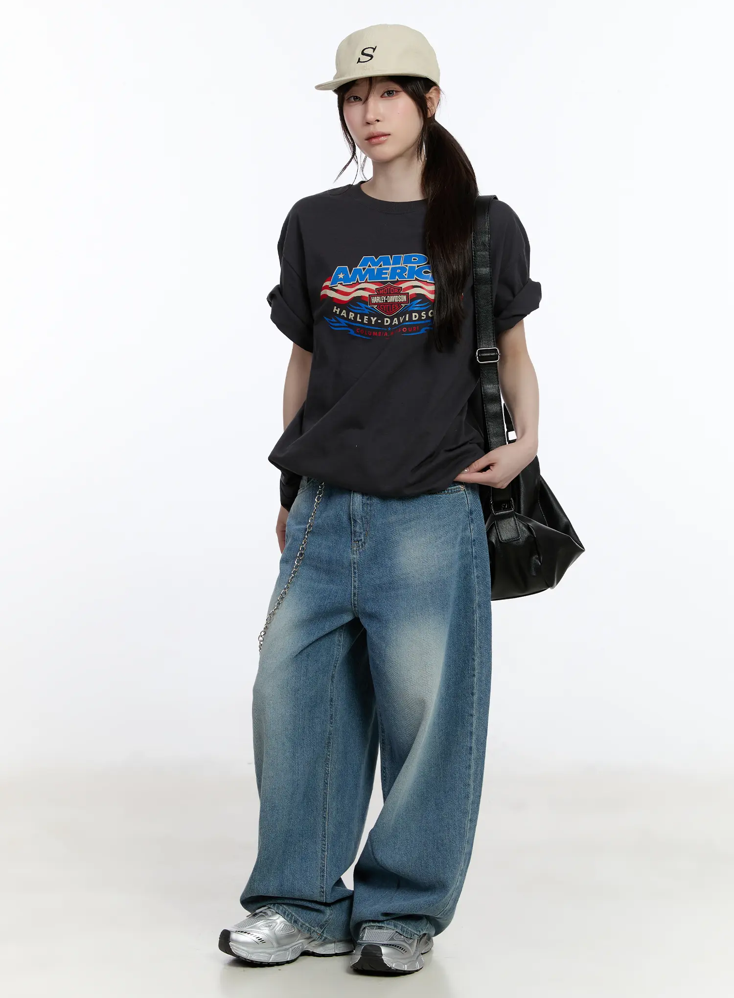 Oversized Graphic Print Tee CA503 - Image 7