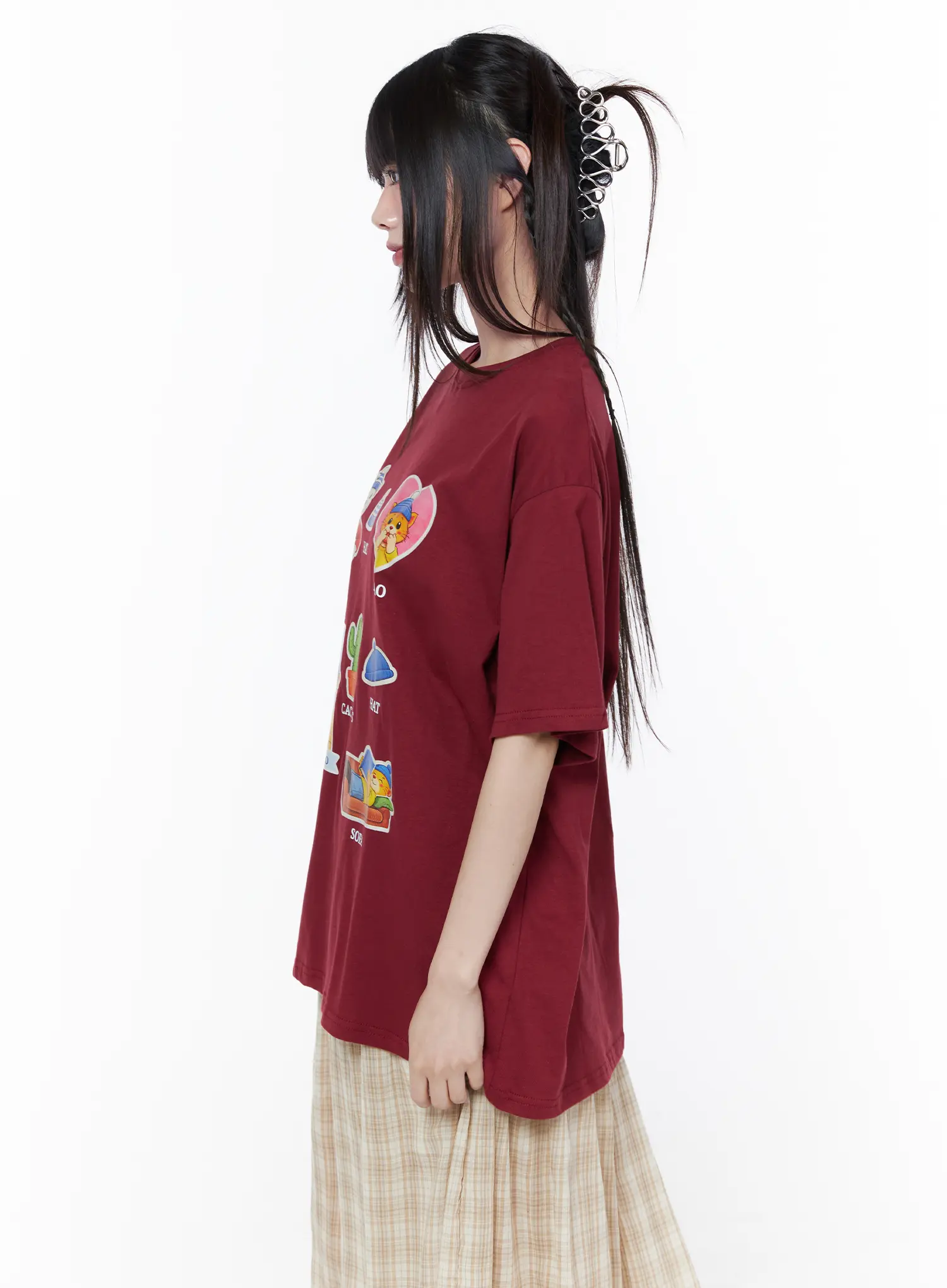 Oversized Graphic Print Tee CU519 - Image 6