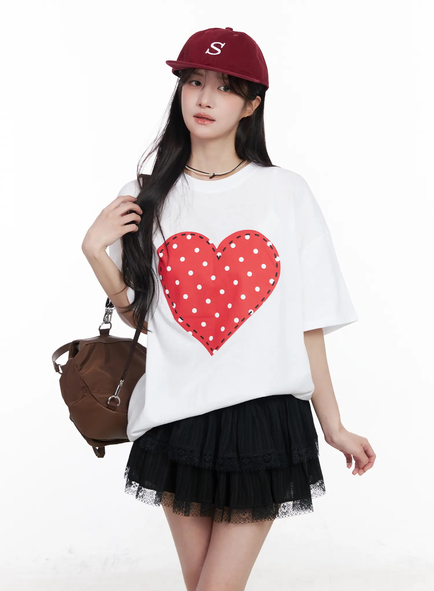 Oversized Heart Graphic Tee CM531 - Image 8