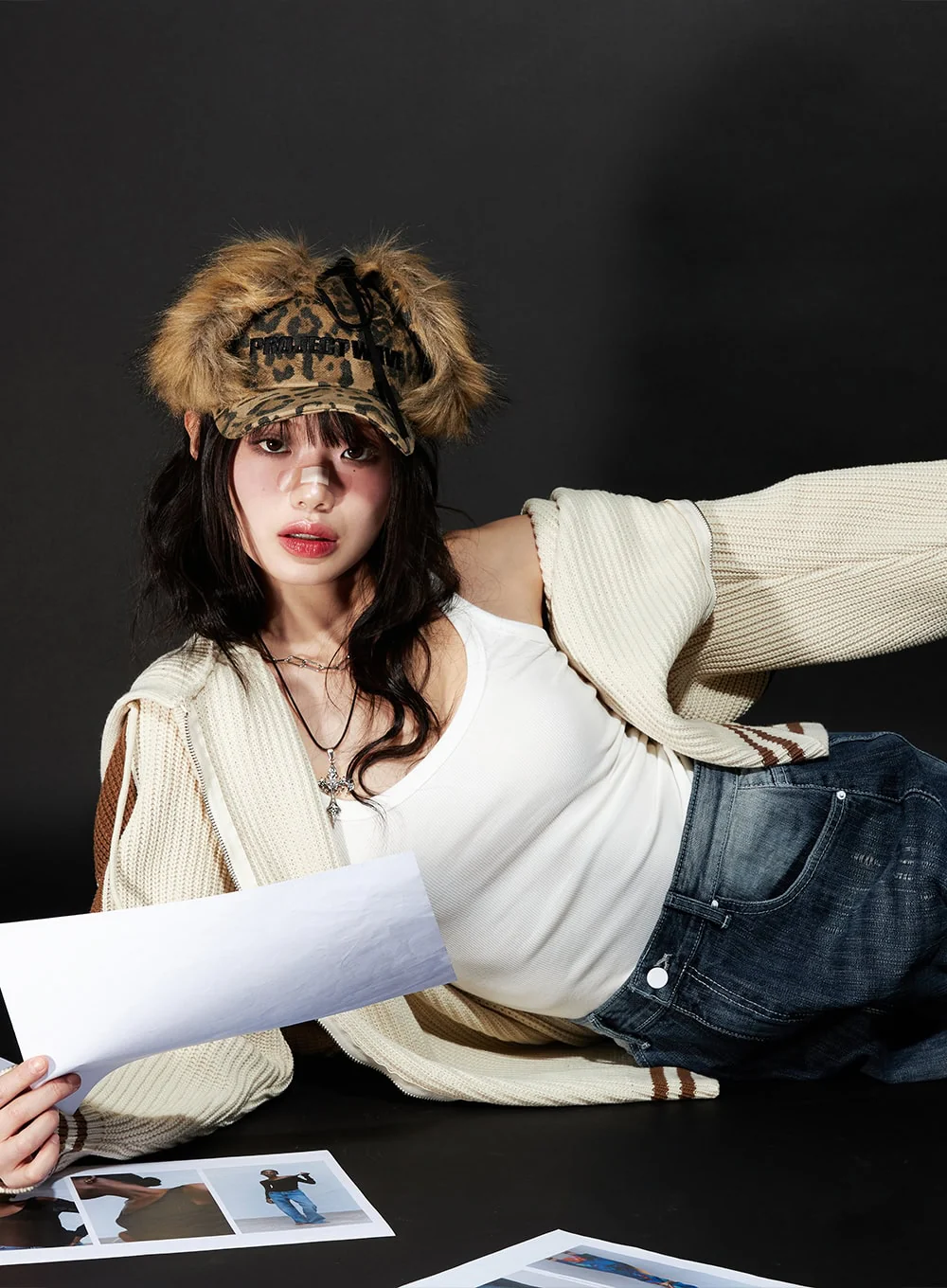 Oversized Hooded Knit Jacket CJ523 - Image 11