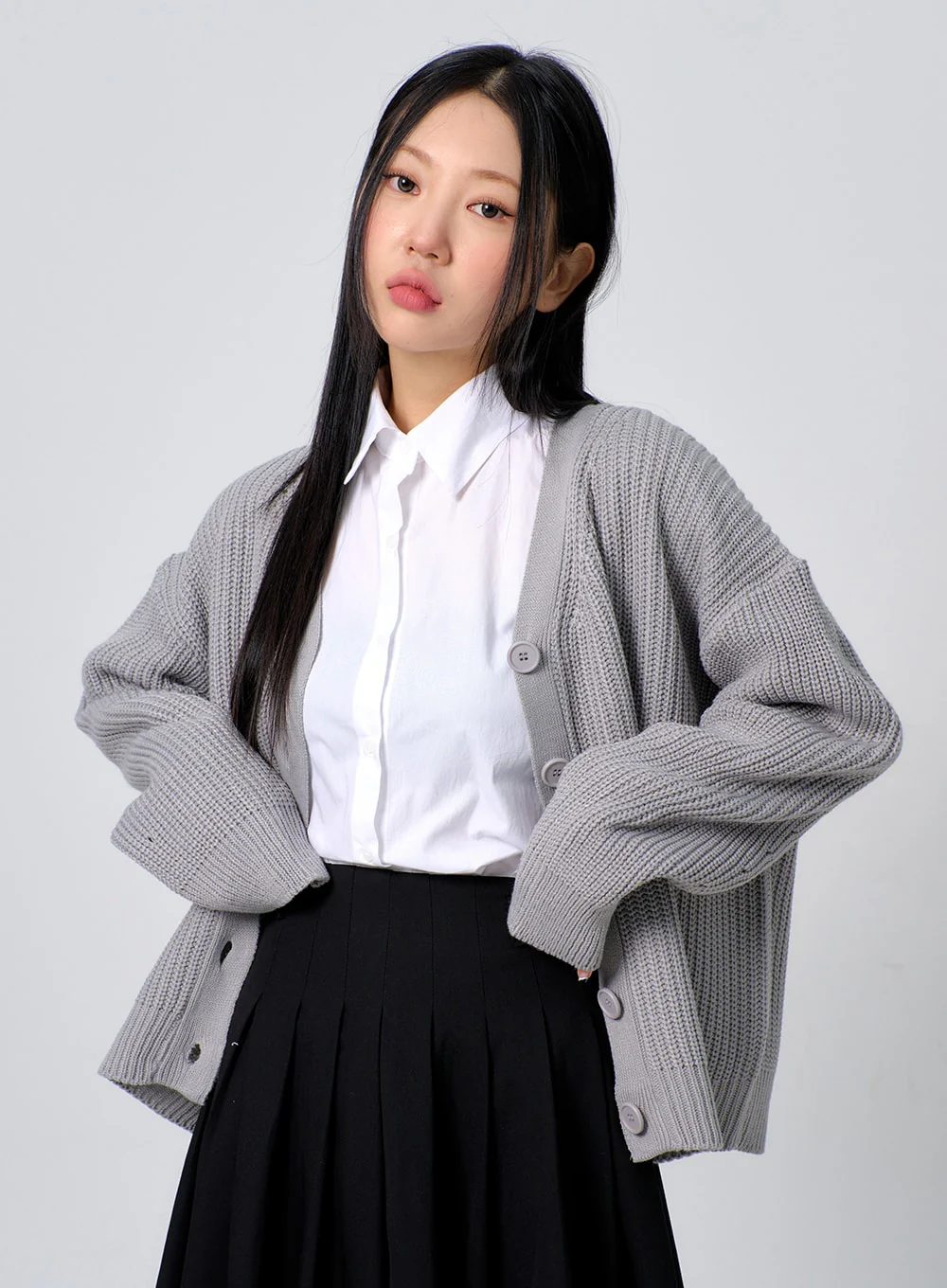Oversized Knit Button Cardigan BJ331 - Image 3