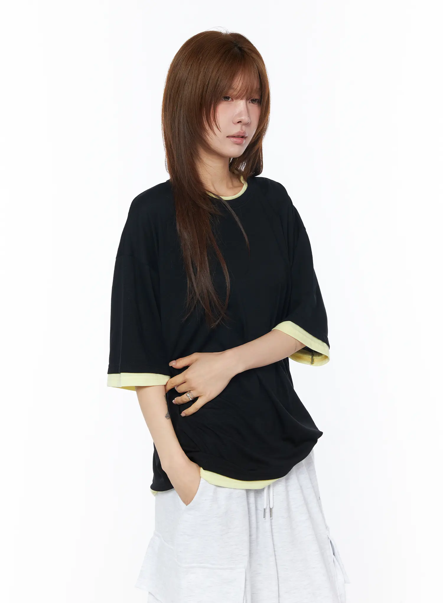 Oversized Layered T-Shirt CY527 - Image 5