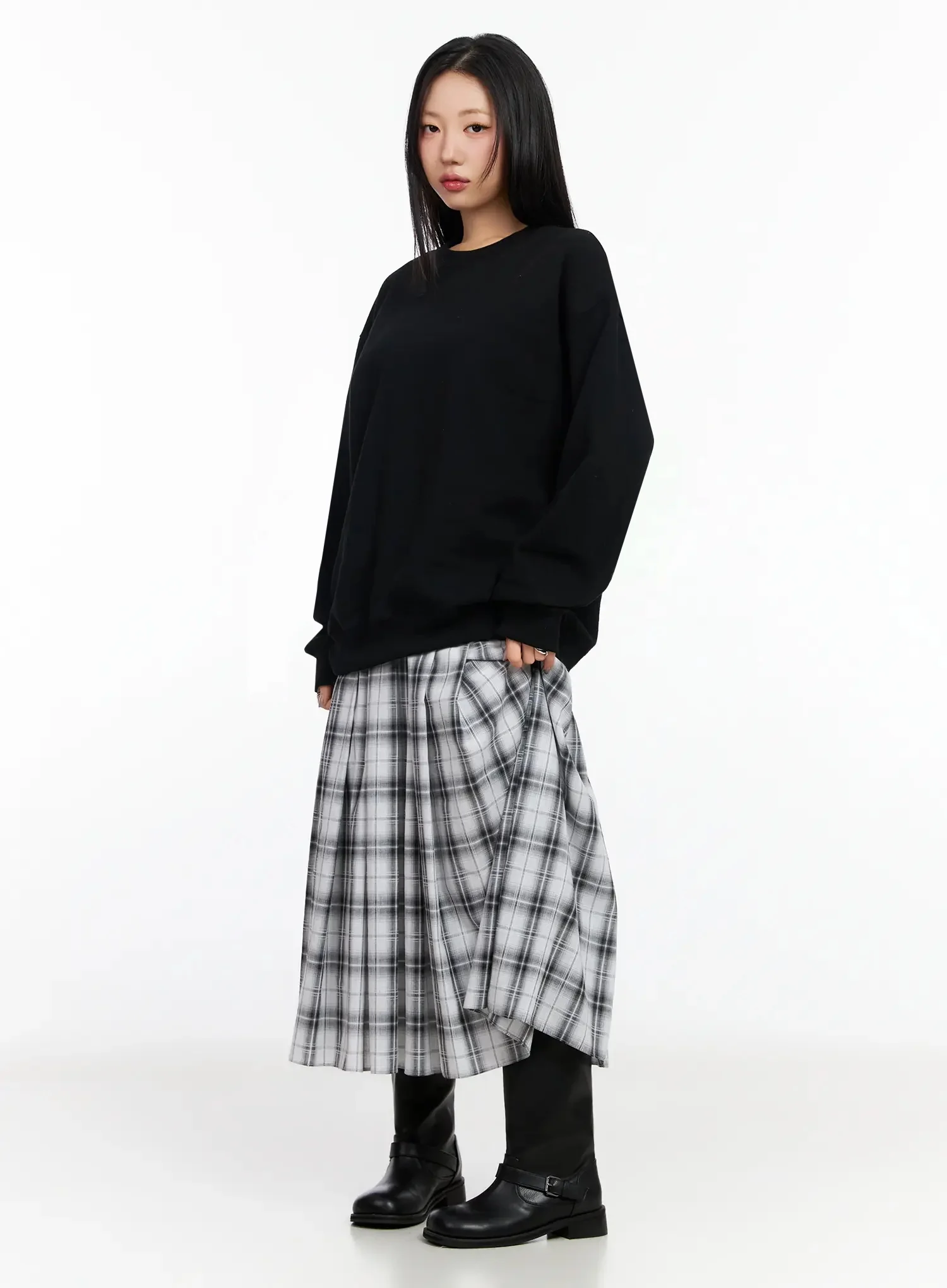 Oversized Loose-Fit Crewneck Sweatshirt IA507 - Image 6