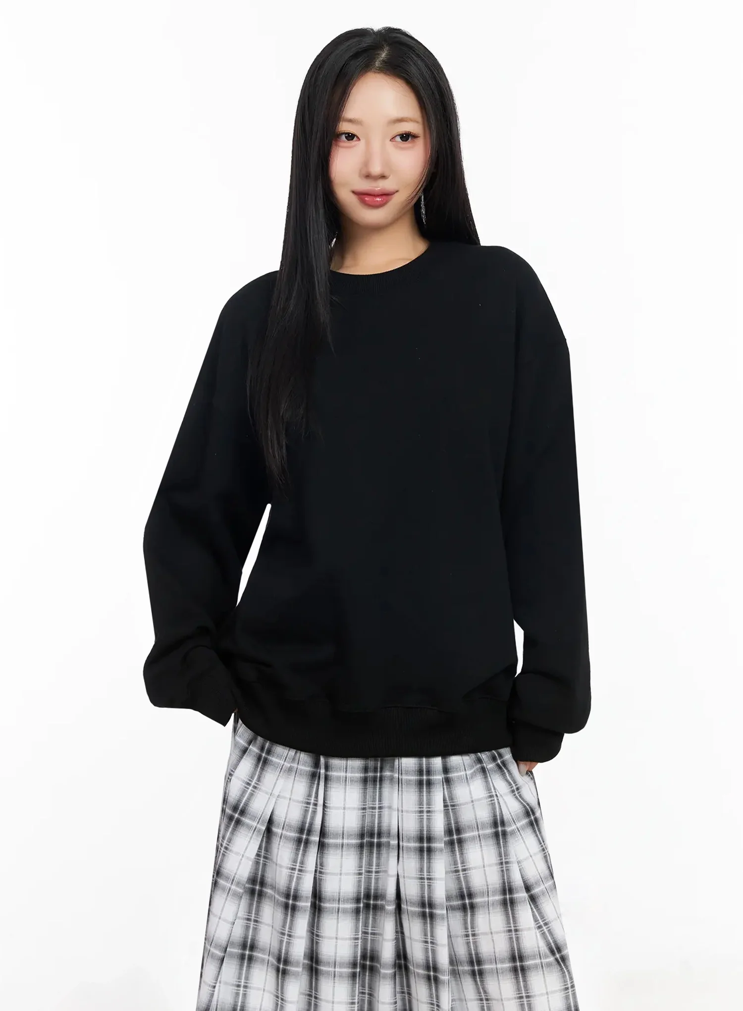 Oversized Loose-Fit Crewneck Sweatshirt IA507 - Image 7