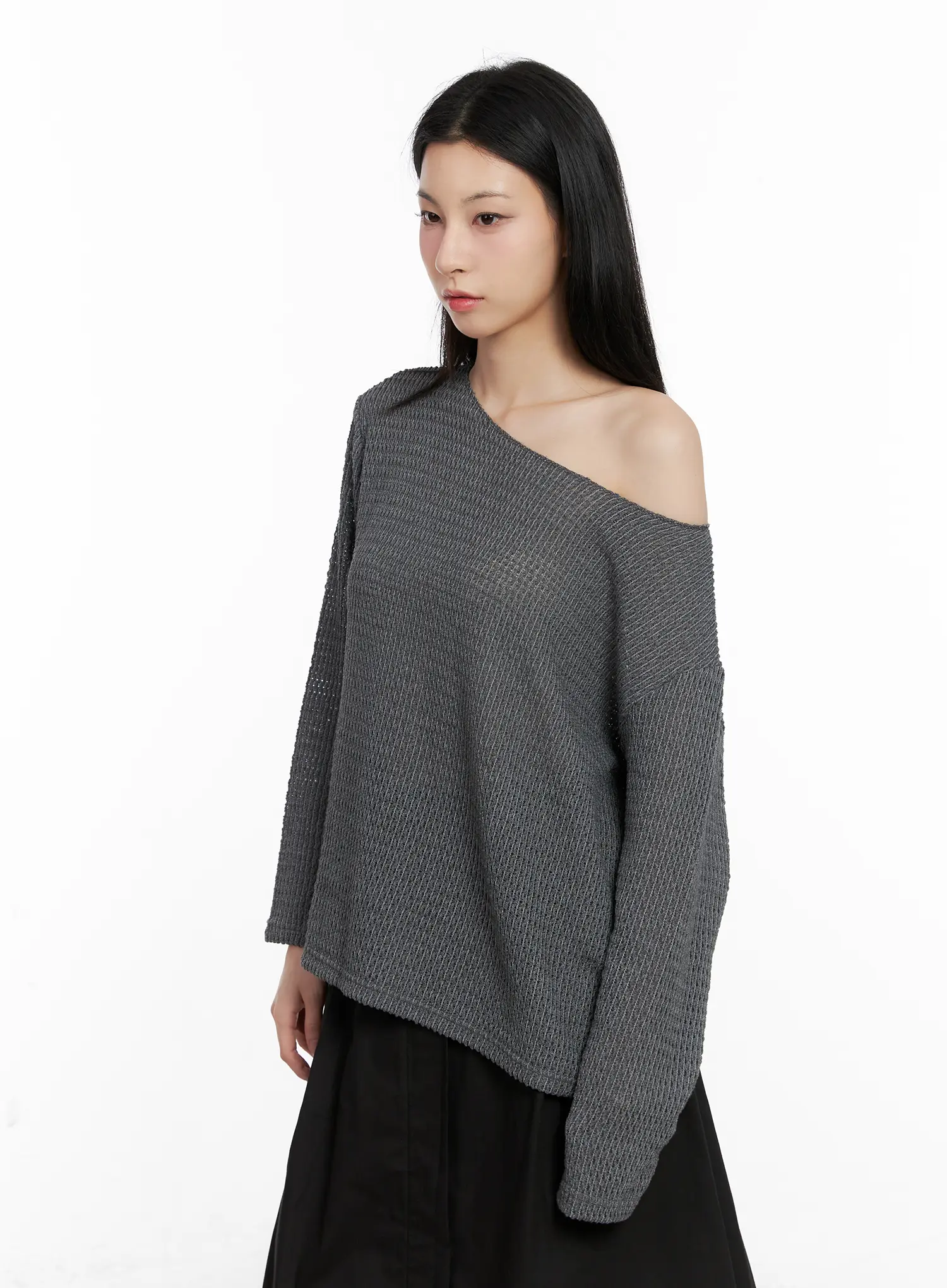 Oversized Off-Shoulder Knit Sweater CG526 - Image 3