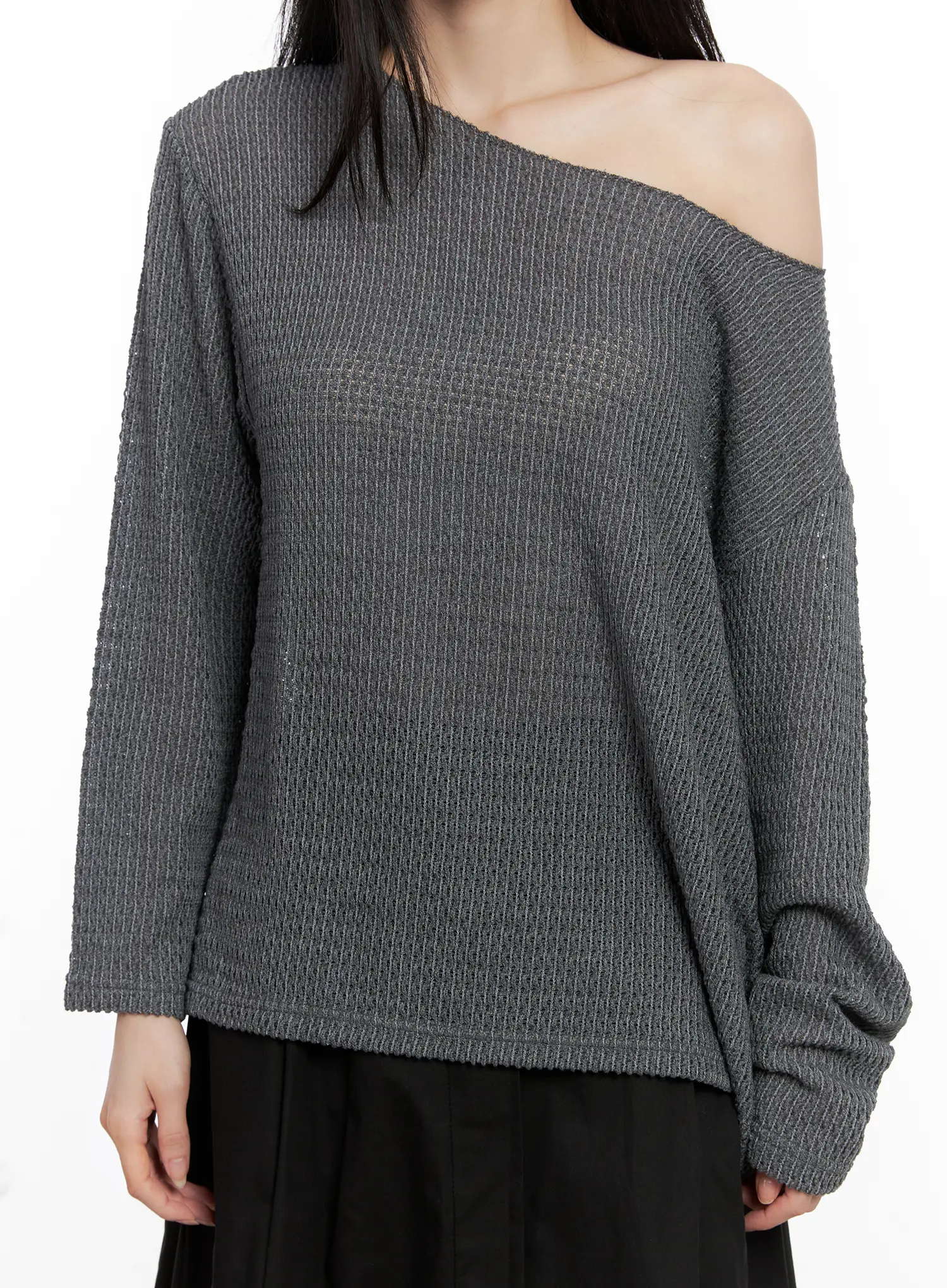 Oversized Off-Shoulder Knit Sweater CG526 - Image 7