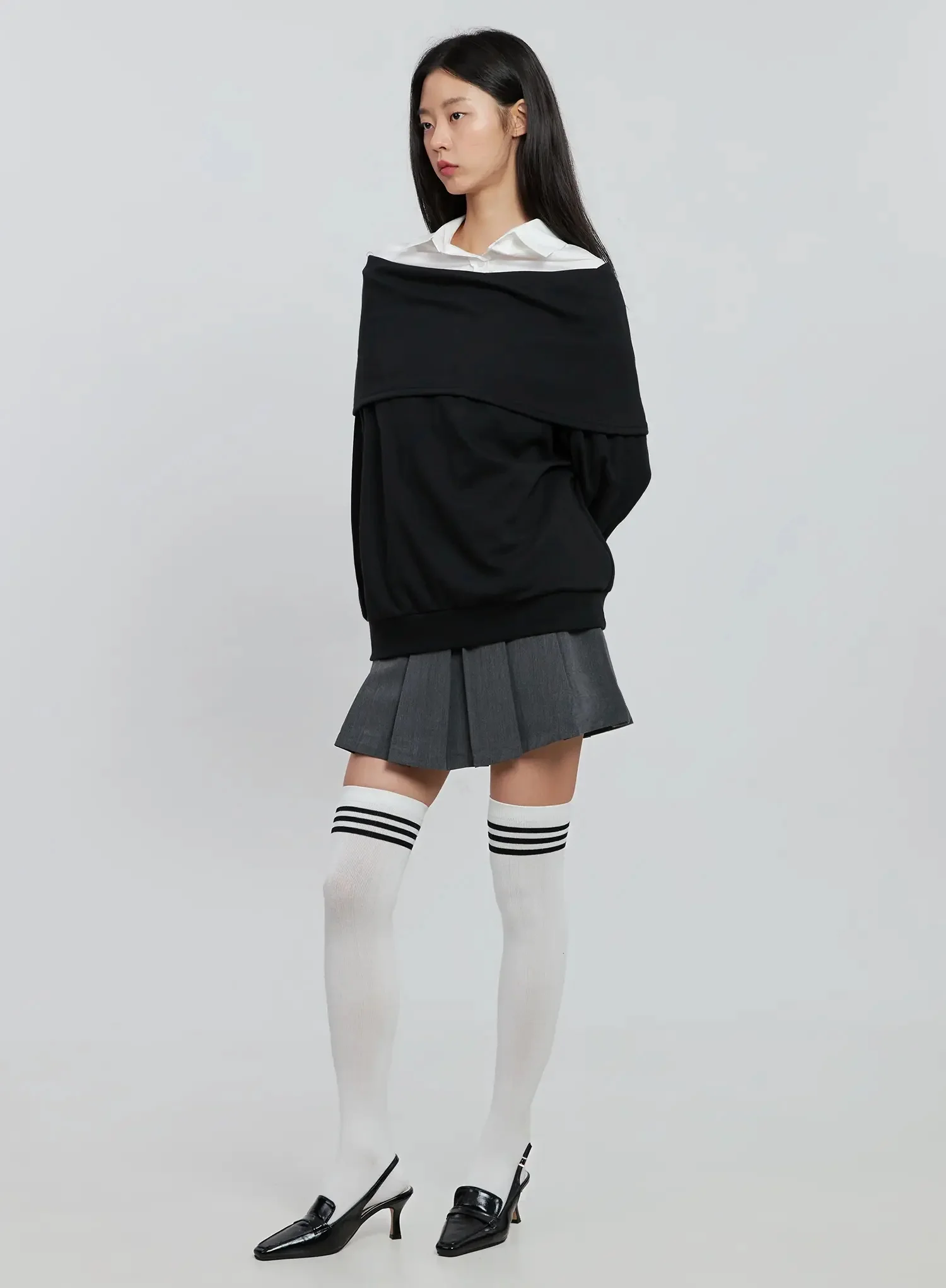 Oversized Off-Shoulder Sweater IN507 - Image 12
