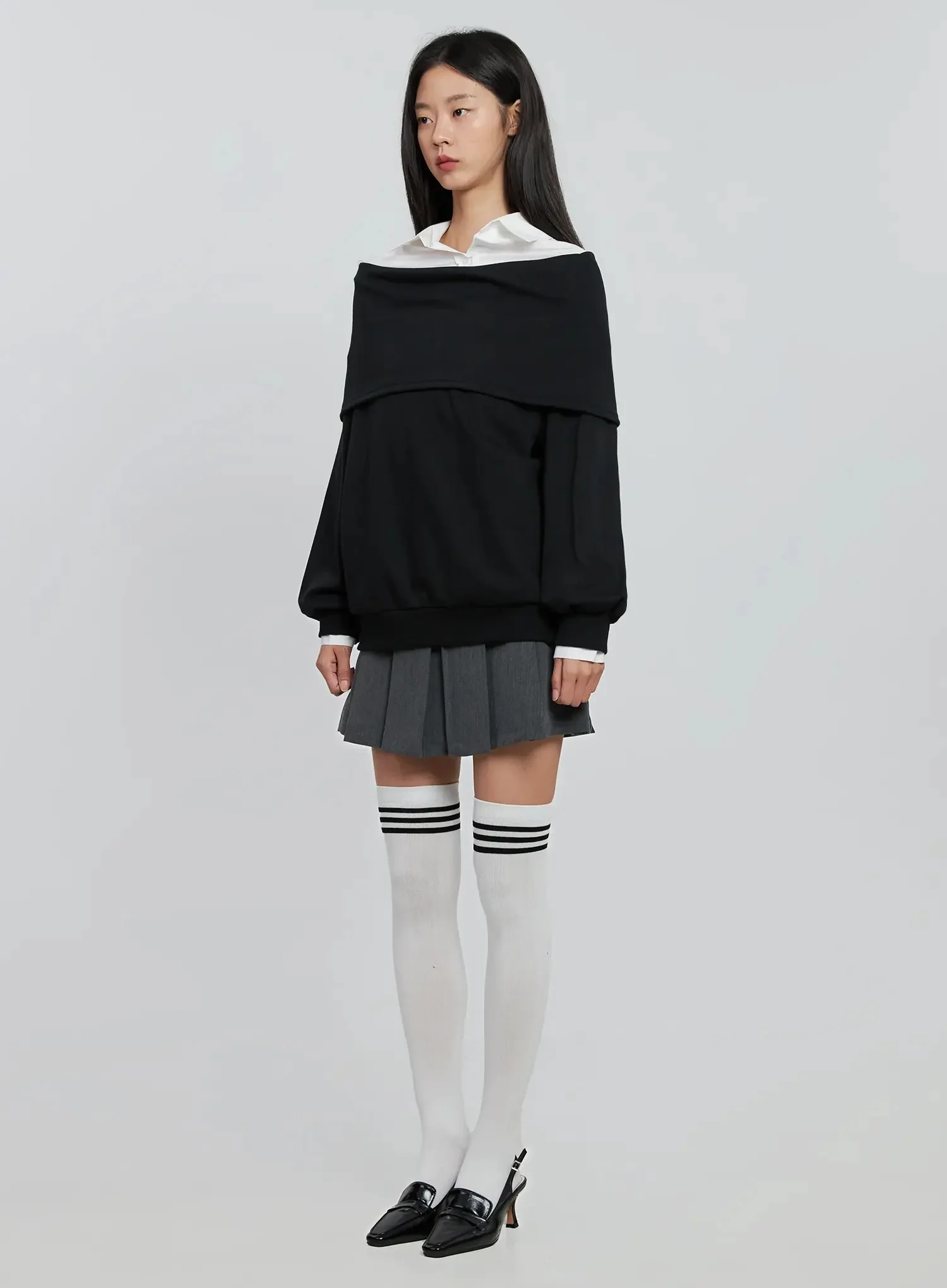 Oversized Off-Shoulder Sweater IN507 - Image 9
