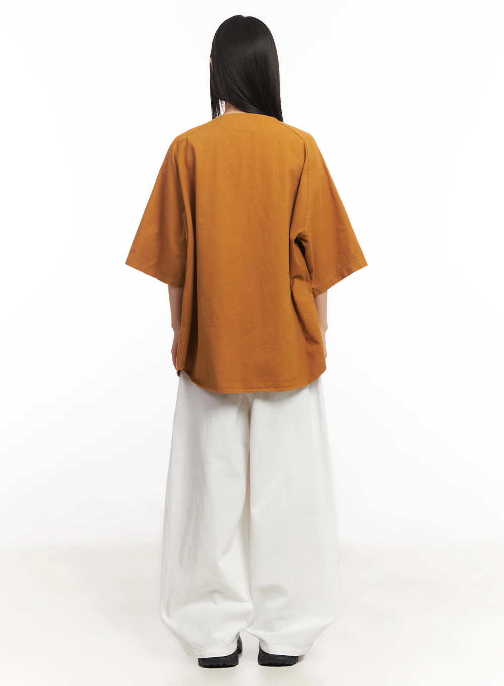 Oversized Patchwork Button-Up Shirt IA528 - Image 12