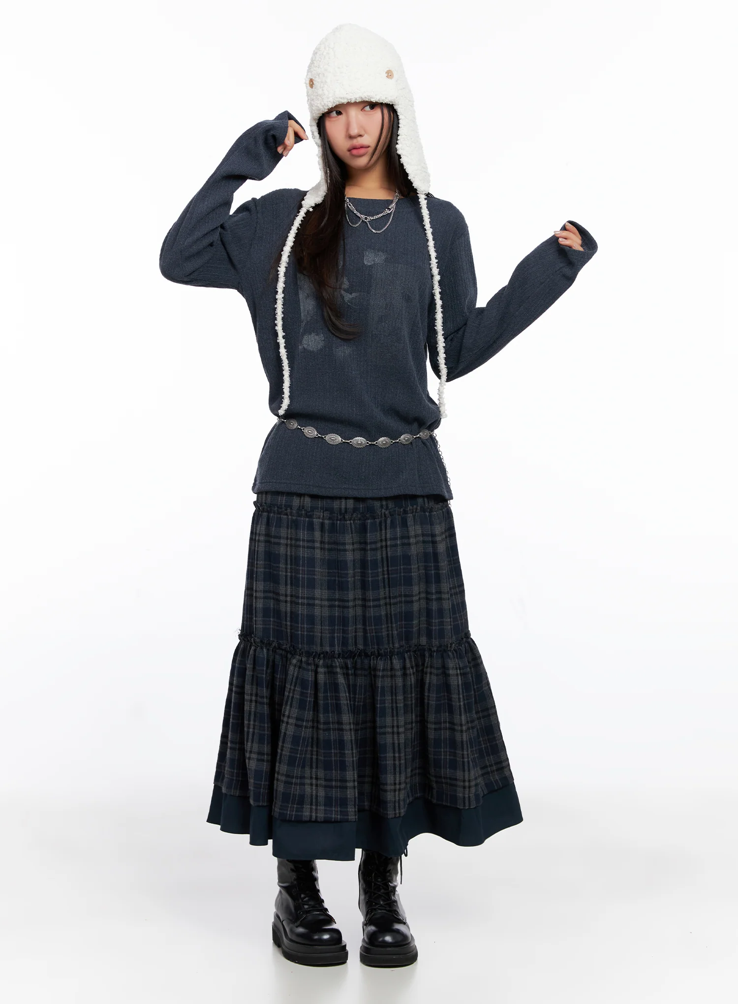 Oversized Ribbed Knit Long Sleeve Top CO515 - Image 12