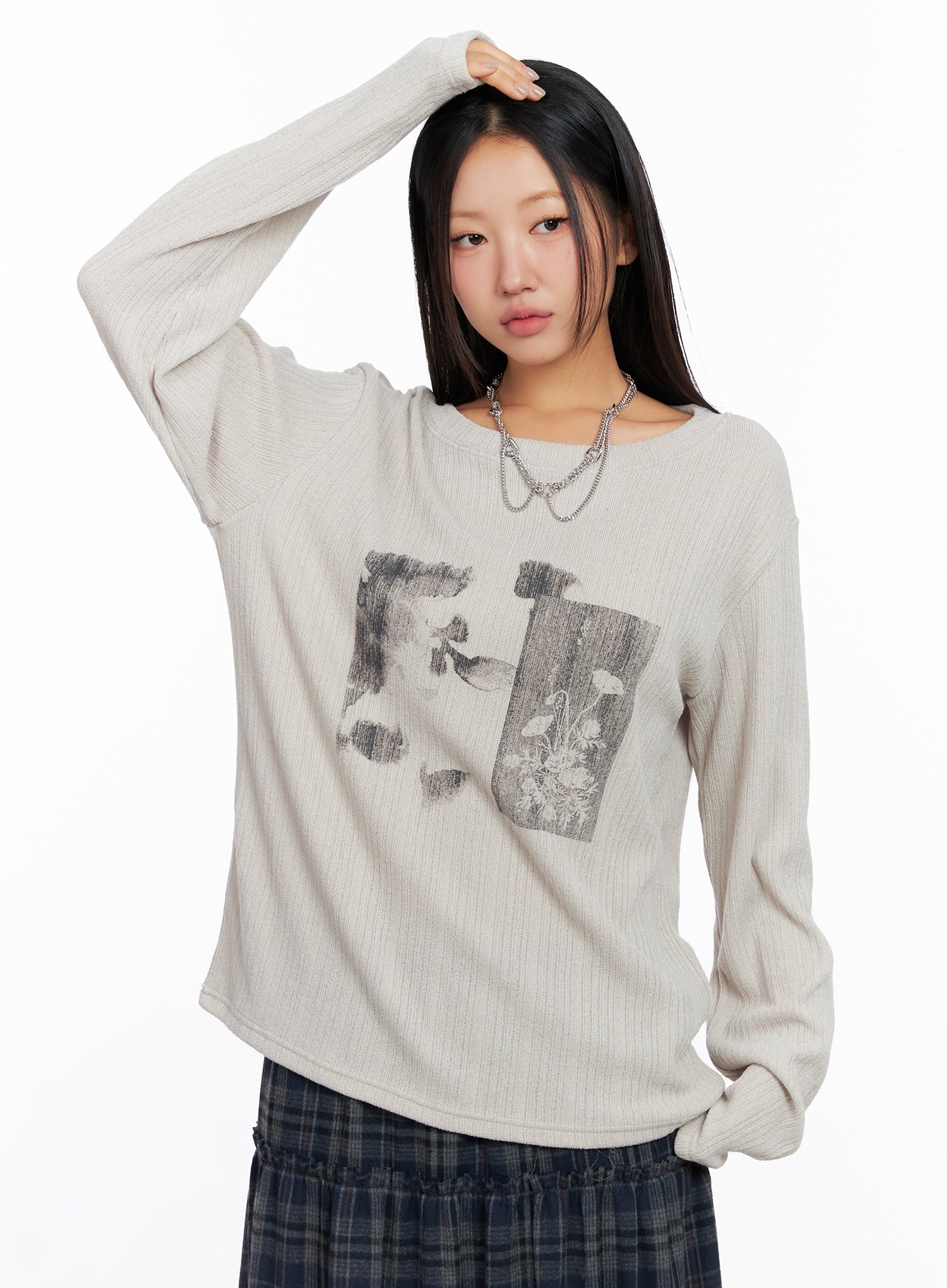 Oversized Ribbed Knit Long Sleeve Top CO515 - Image 18