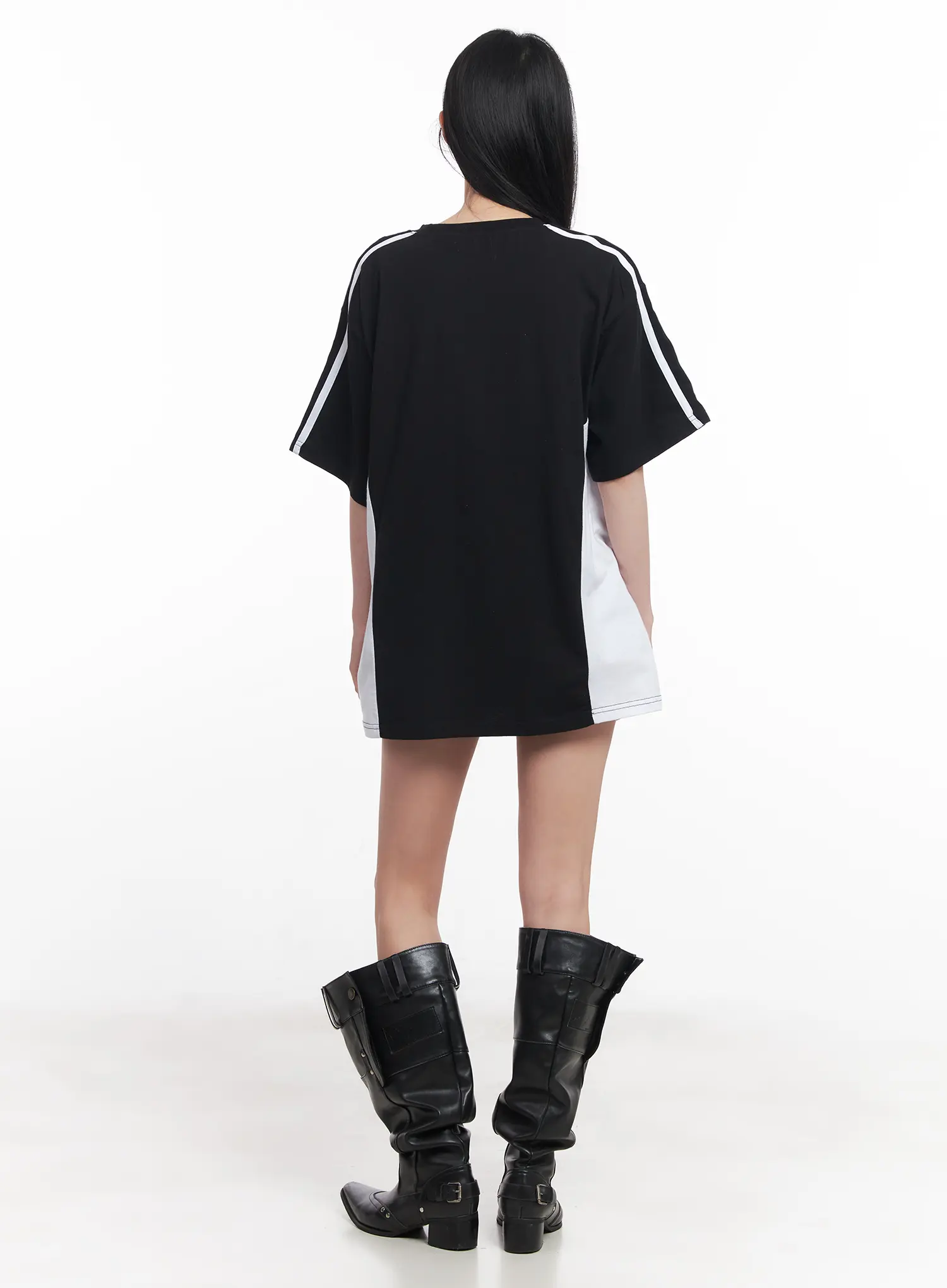 Oversized Striped Graphic Tee CU511 - Image 10