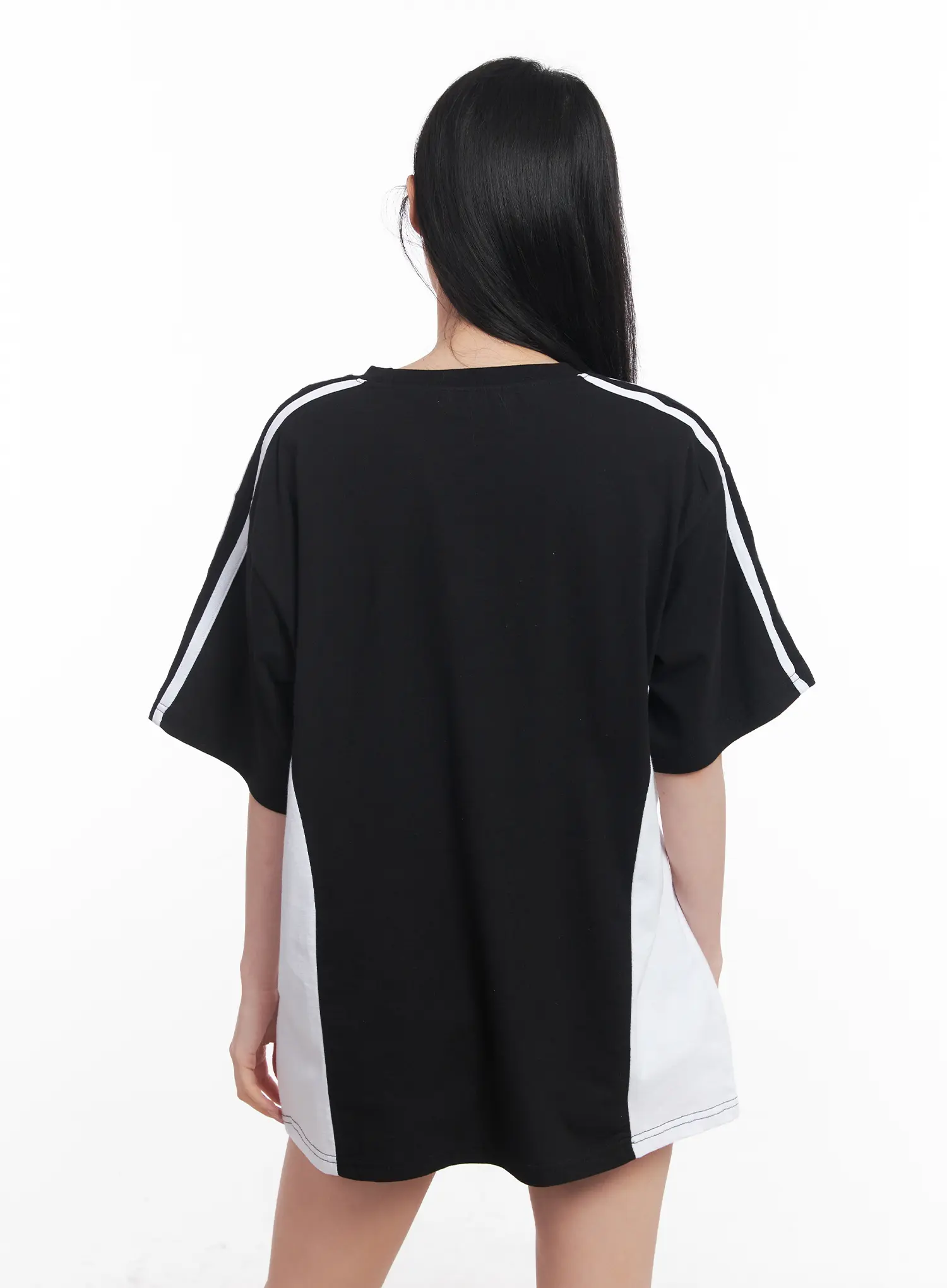 Oversized Striped Graphic Tee CU511 - Image 9