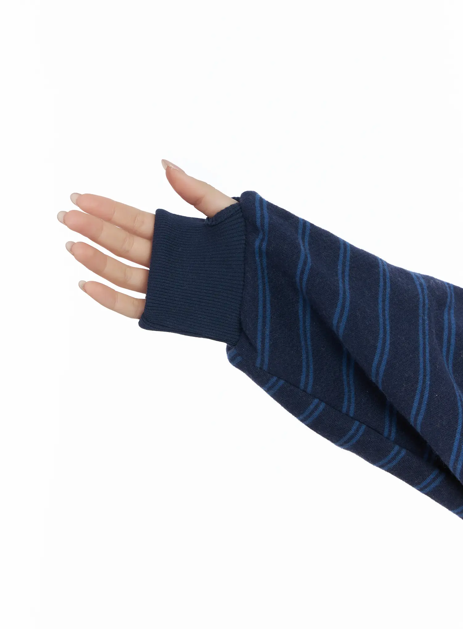 Oversized Striped Winter Hoodie CJ515 - Image 11