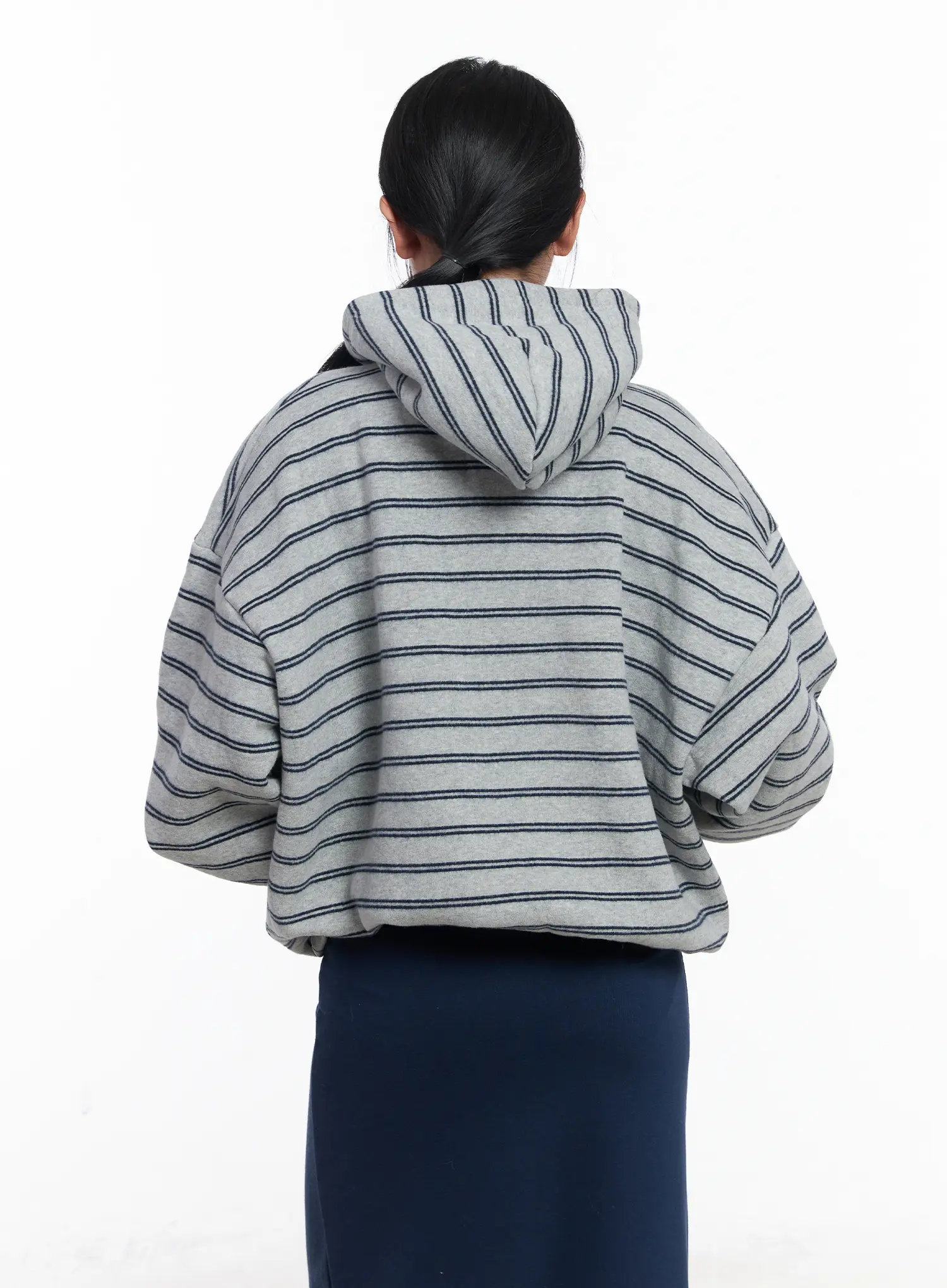 Oversized Striped Winter Hoodie CJ515 - Image 9