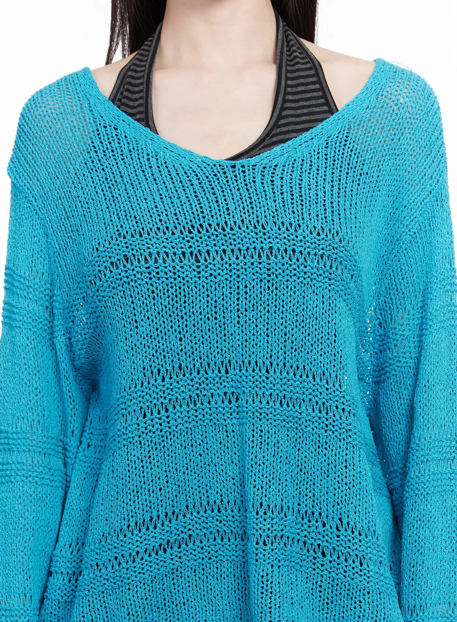 Oversized V-Neck Knit Sweater IY511 - Image 7