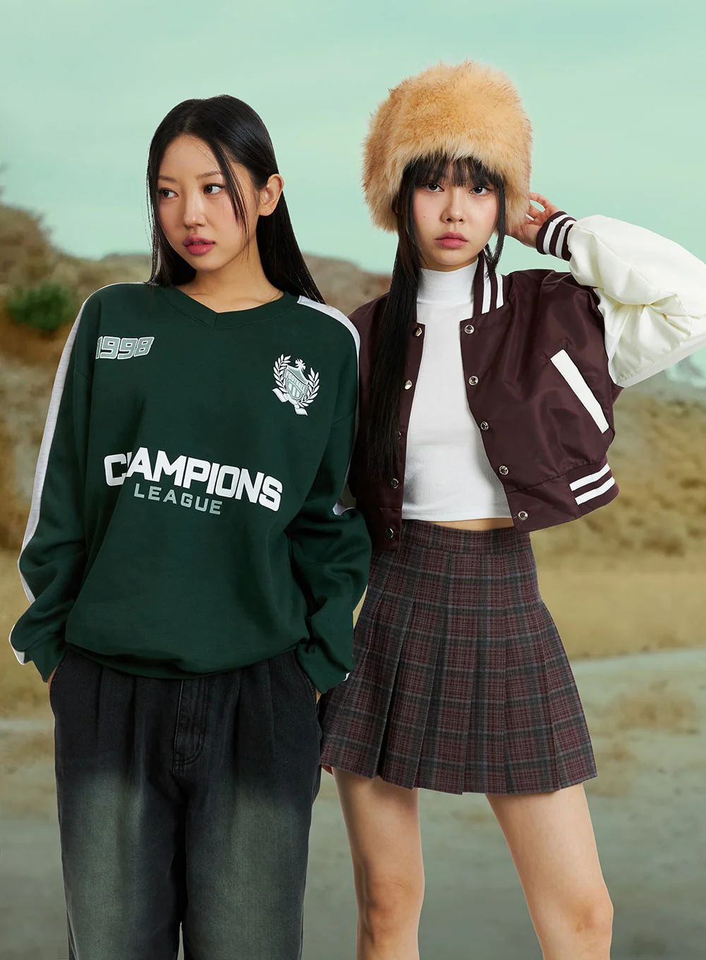 Oversized V Neck Sweatshirt IN322 - Image 2