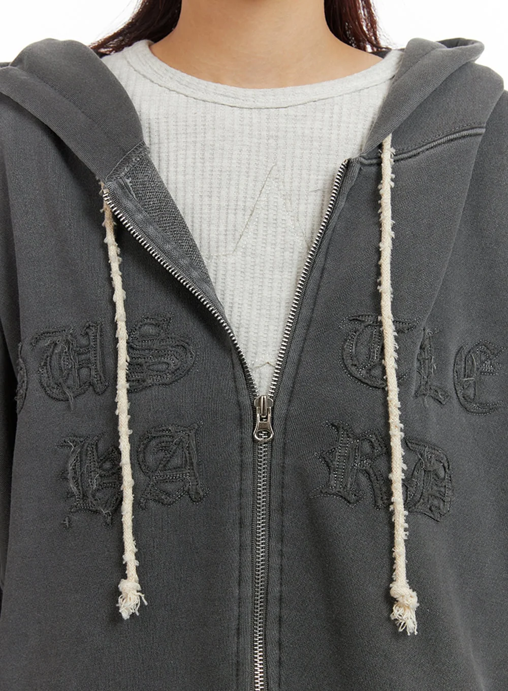 Oversized Zip-Up Hoodie IY410 - Image 3