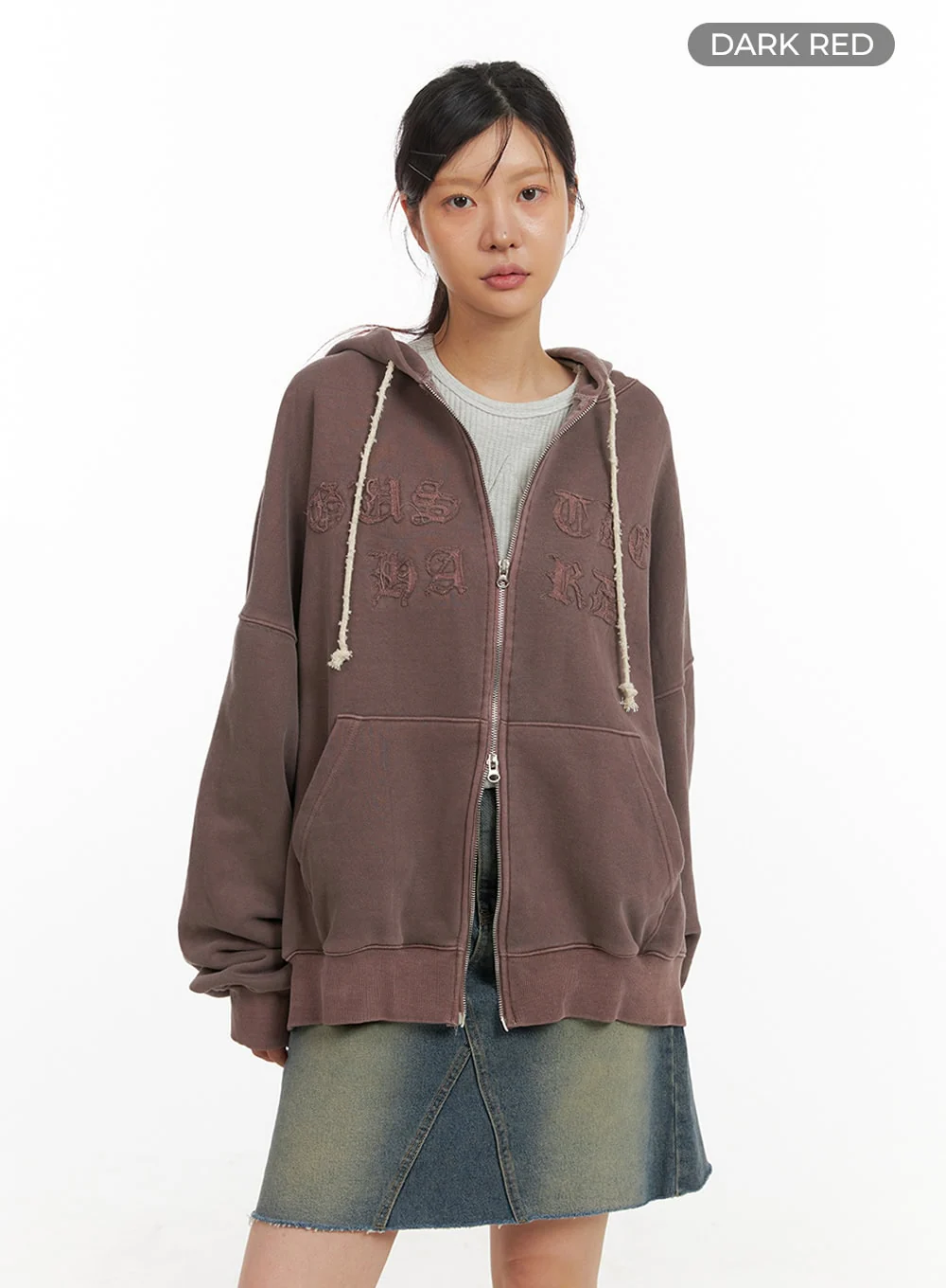 Oversized Zip-Up Hoodie IY410 - Image 9