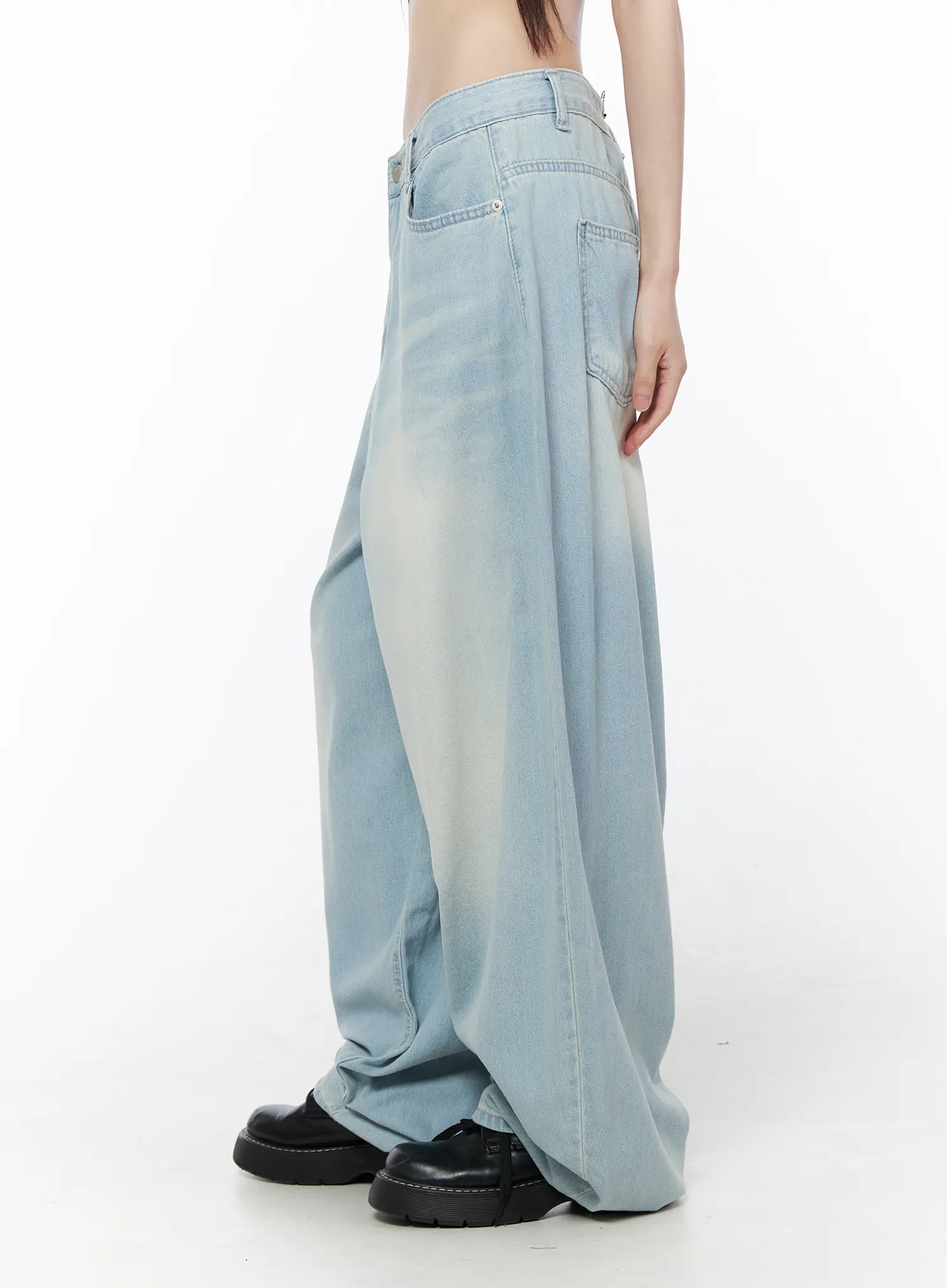 Ozzy Washed Wide Leg Jeans CU519 - Image 3