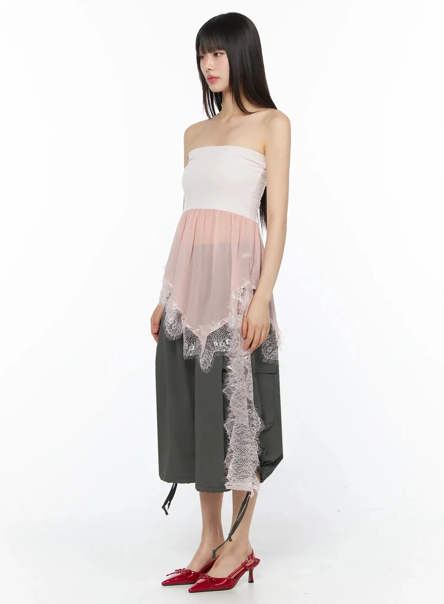Pastel Long Lace Tube Top IY526 - Image 11